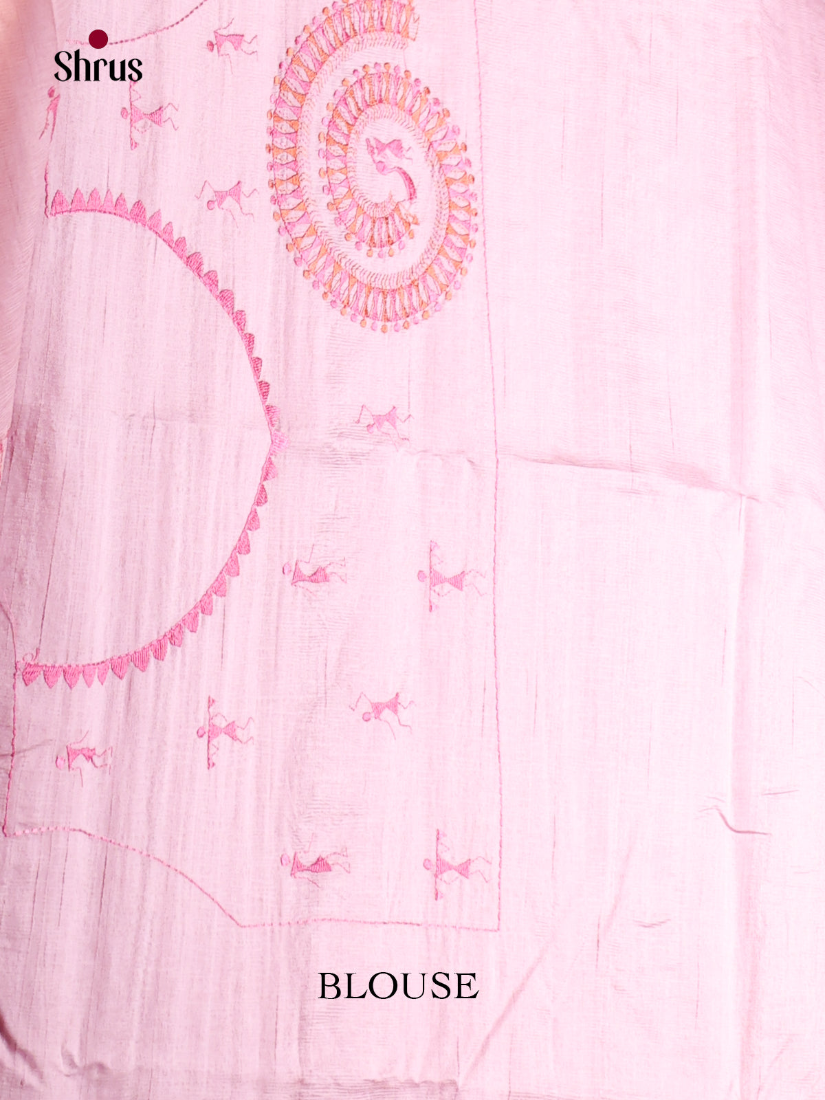 Pink- Semi Rawsilk Saree - Shop on Shrus.com