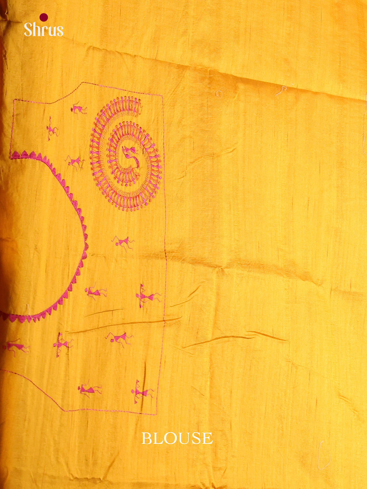 Mustard - Semi Rawsilk Saree - Shop on Shrus.com