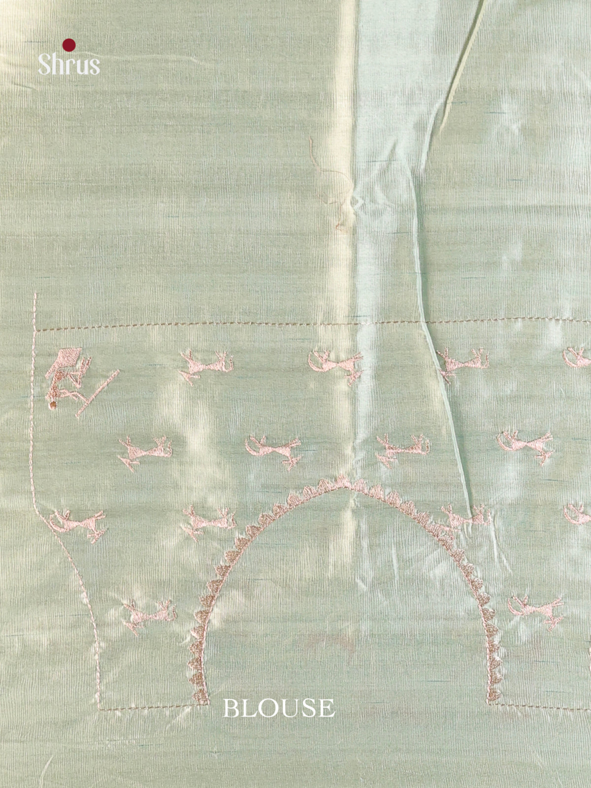 Pastel Green - Semi Rawsilk Saree - Shop on Shrus.com