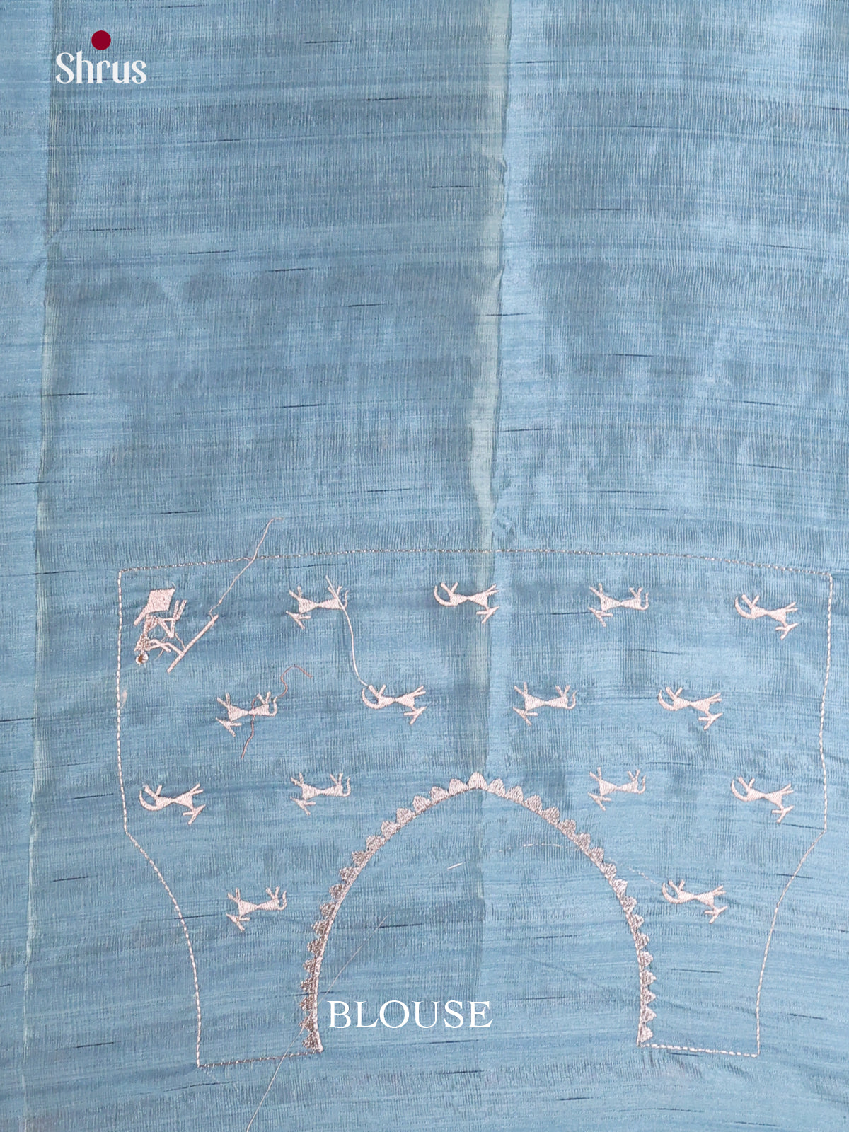 Blue - Semi Rawsilk Saree