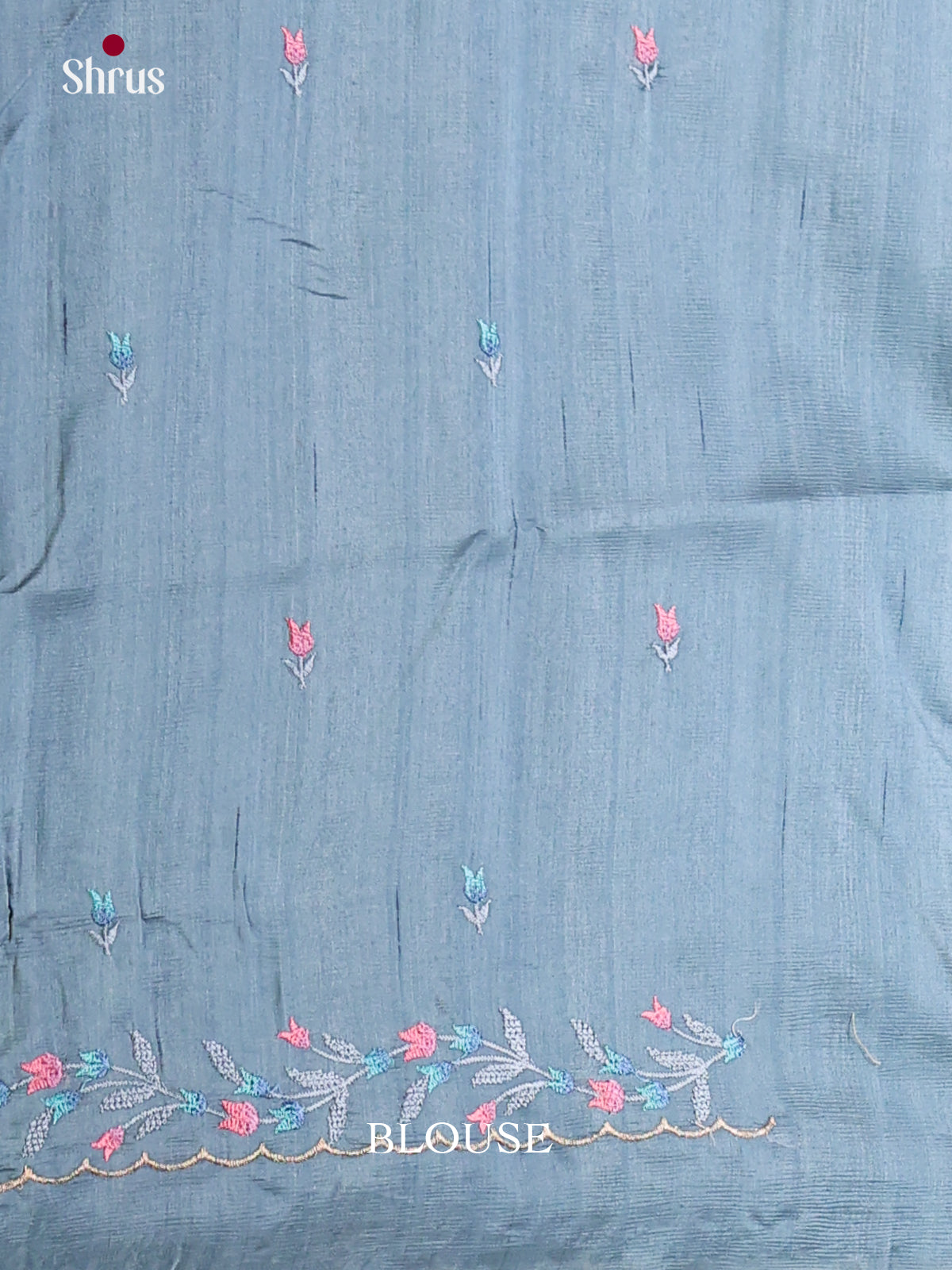 Blue - Semi Rawsilk Saree
