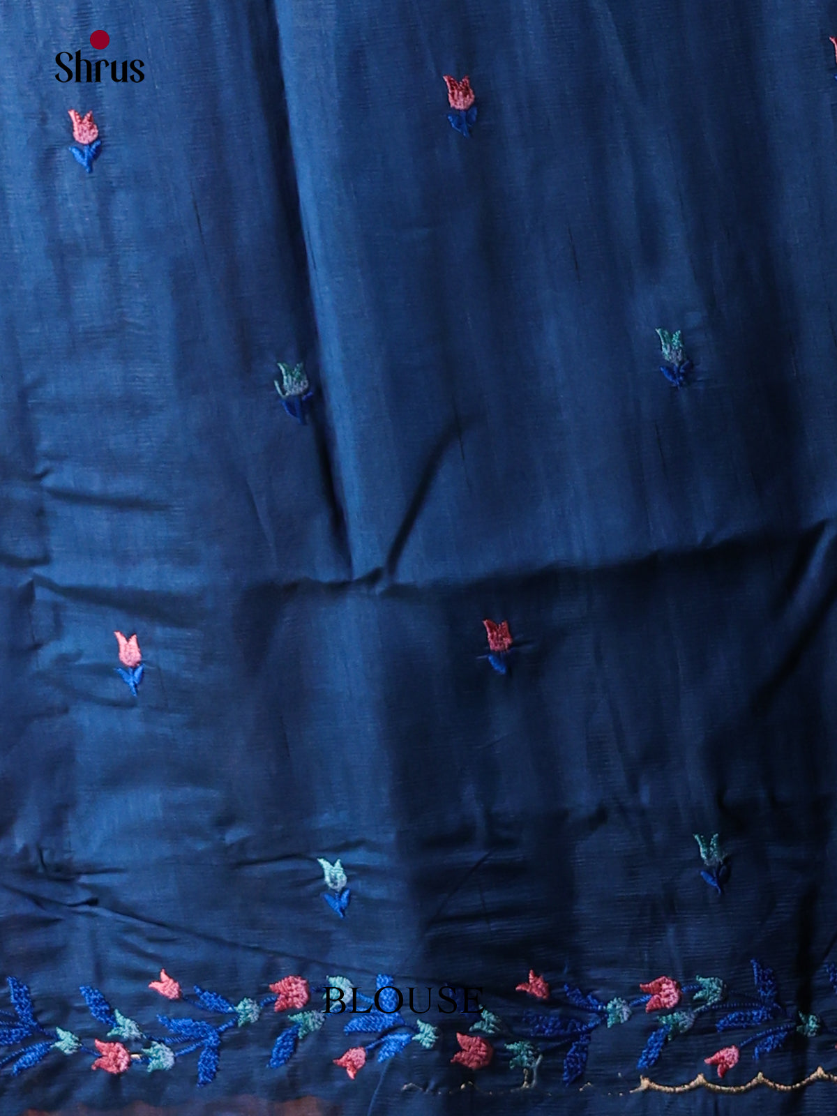 Blue- Semi Rawsilk Saree
