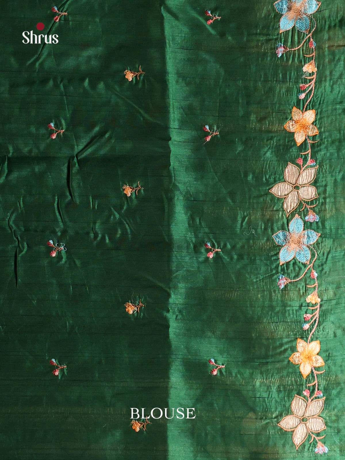 Green - Semi Rawsilk Saree - Shop on Shrus.com
