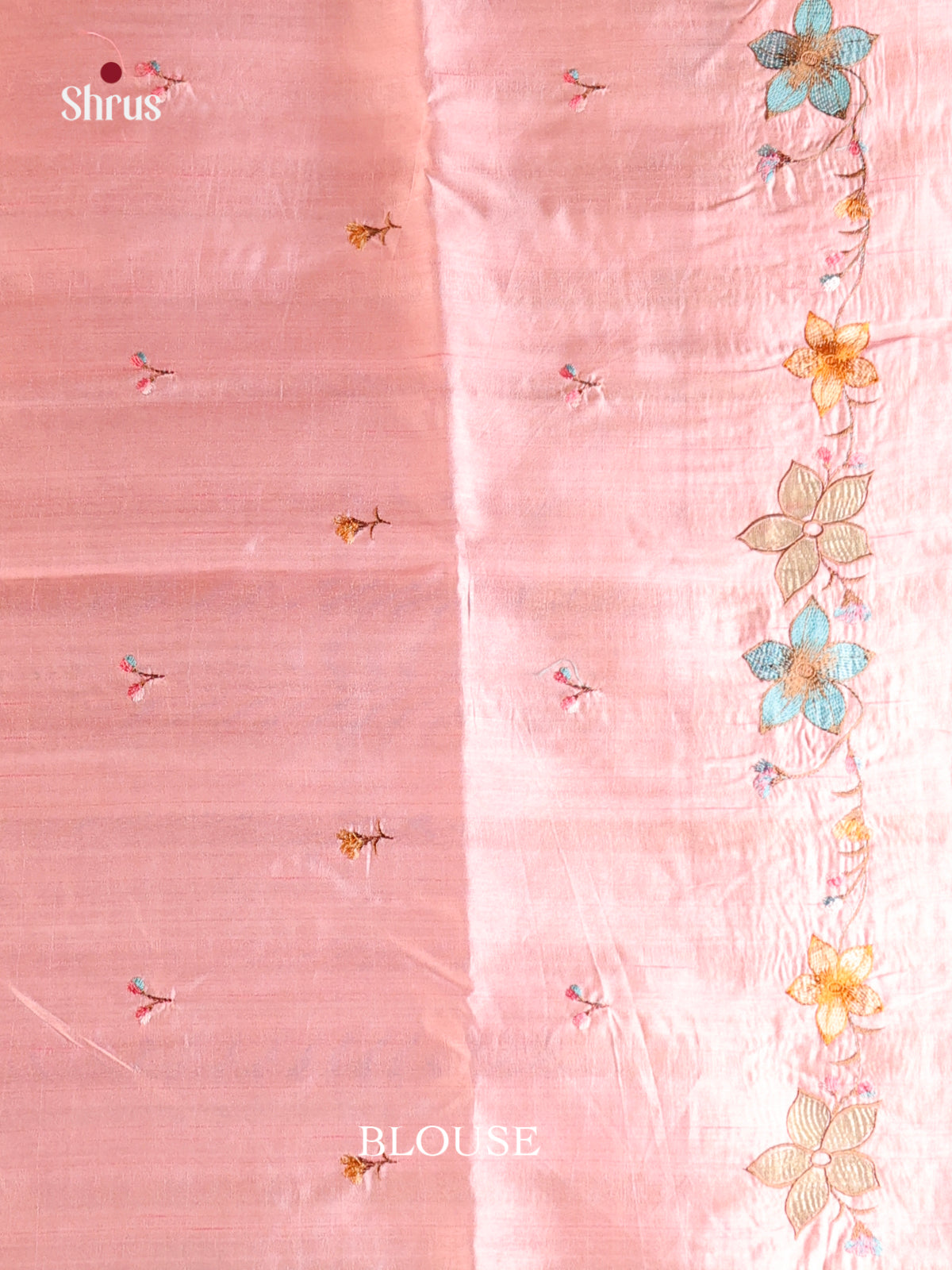 Pink - Semi Rawsilk Saree - Shop on Shrus.com