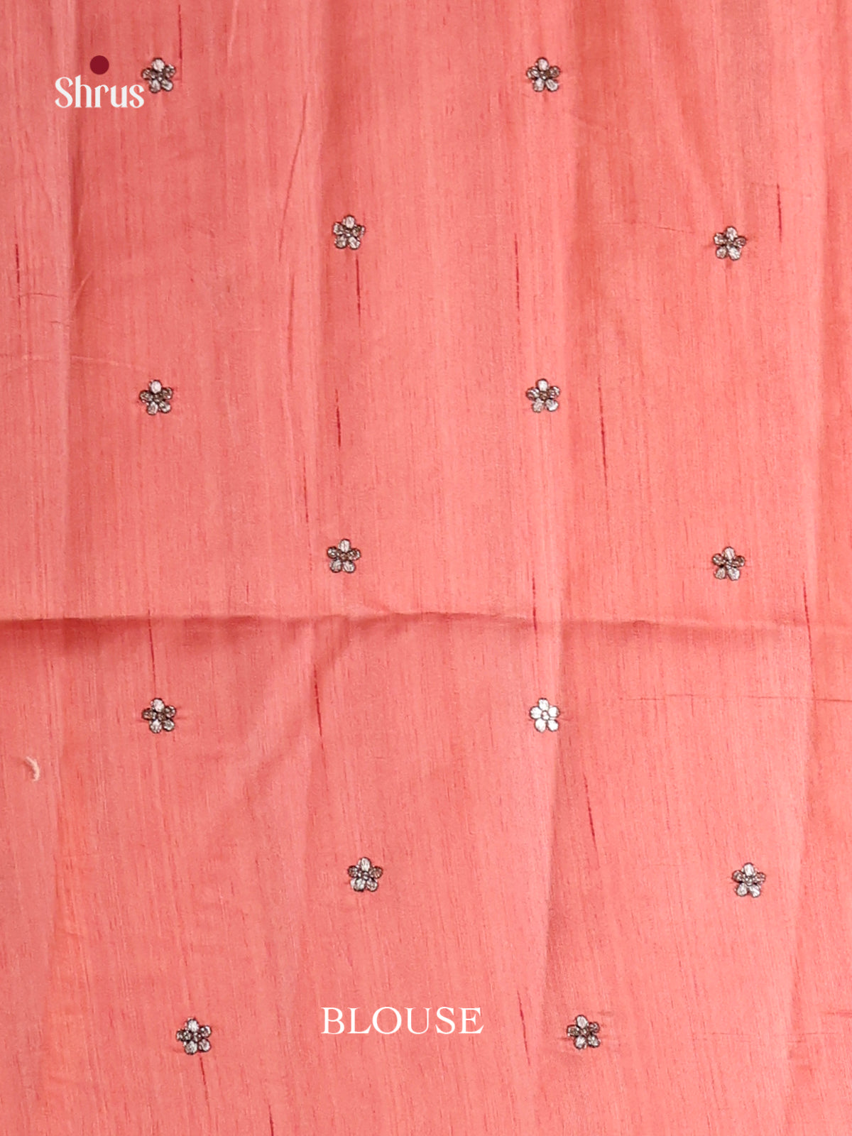 Peachish Pink - Semi Rawsilk Saree - Shop on Shrus.com