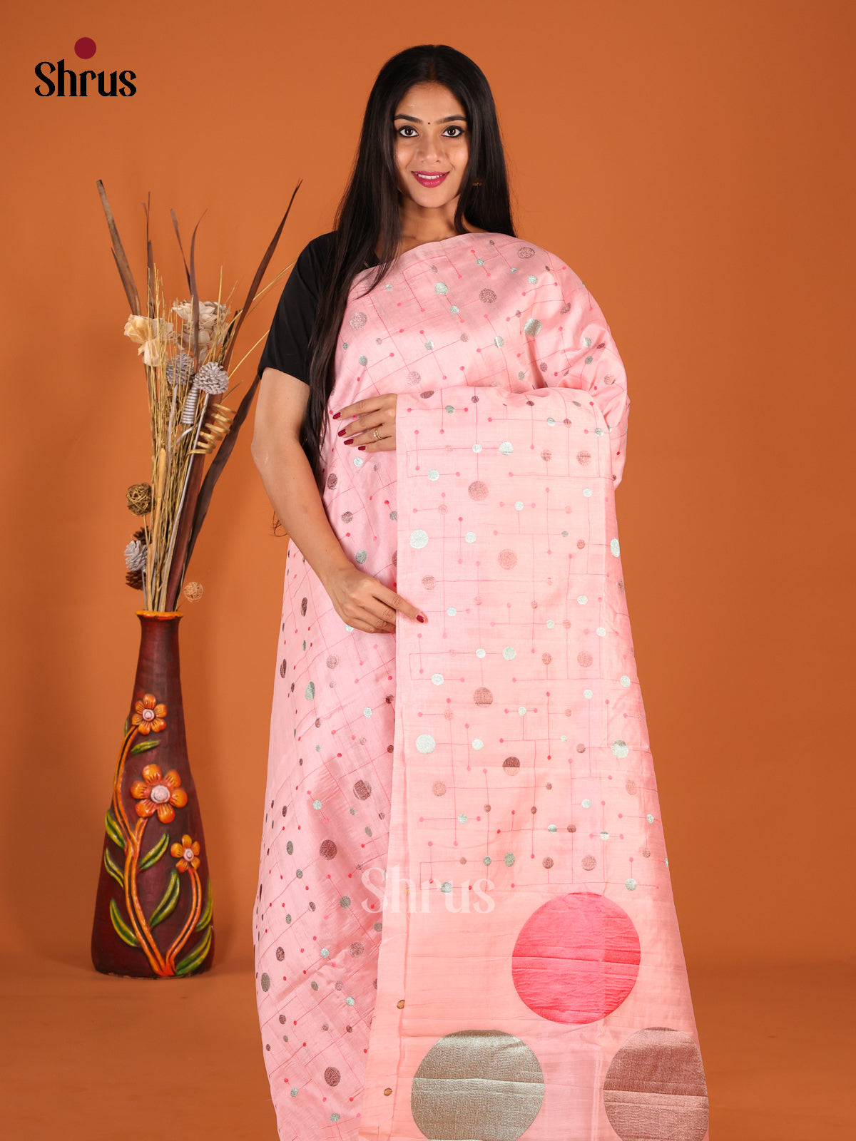 DHS23681 - Semi Rawsilk Saree - Shop on Shrus.com