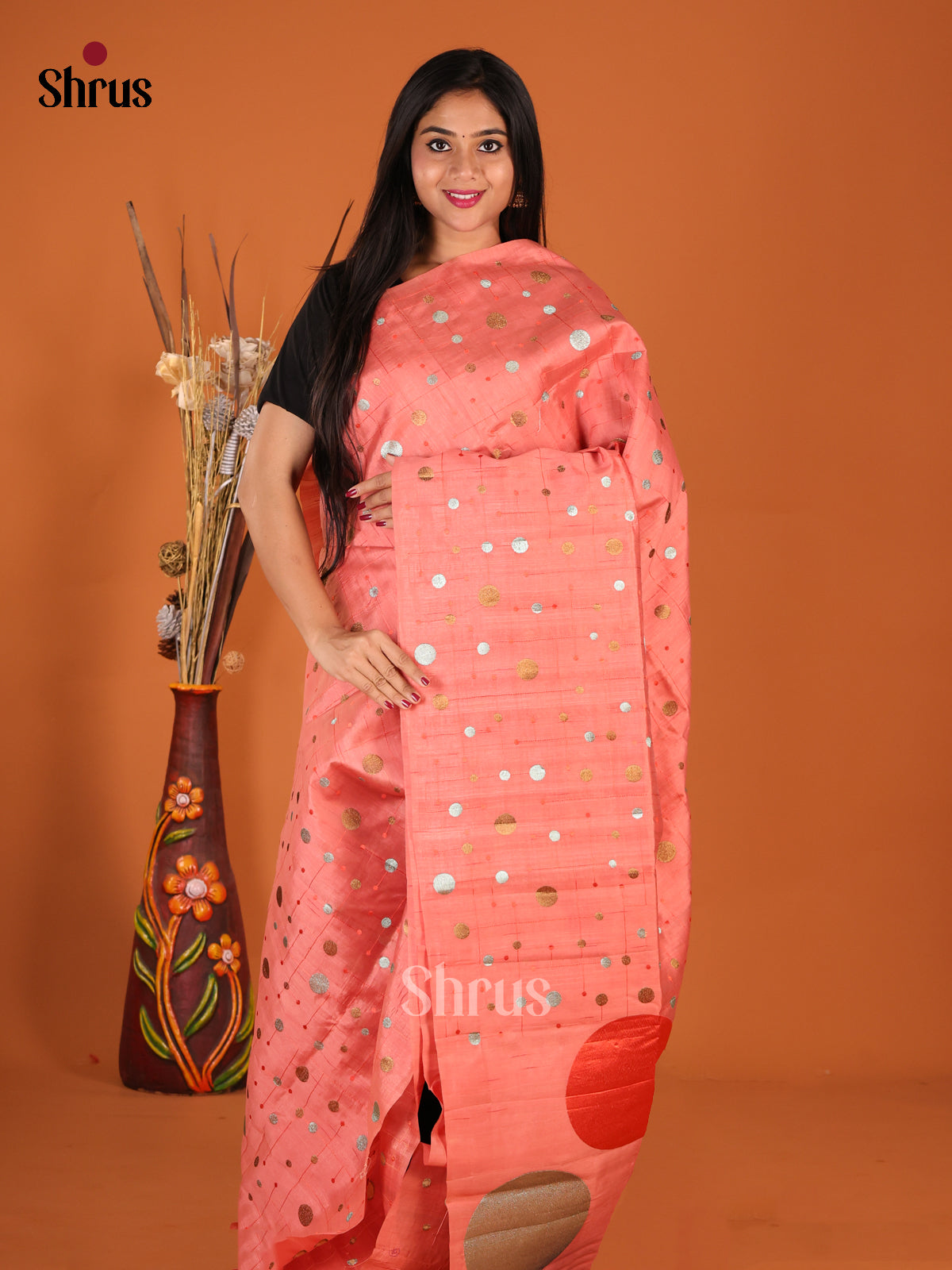 DHS23686 - Semi Rawsilk Saree - Shop on Shrus.com