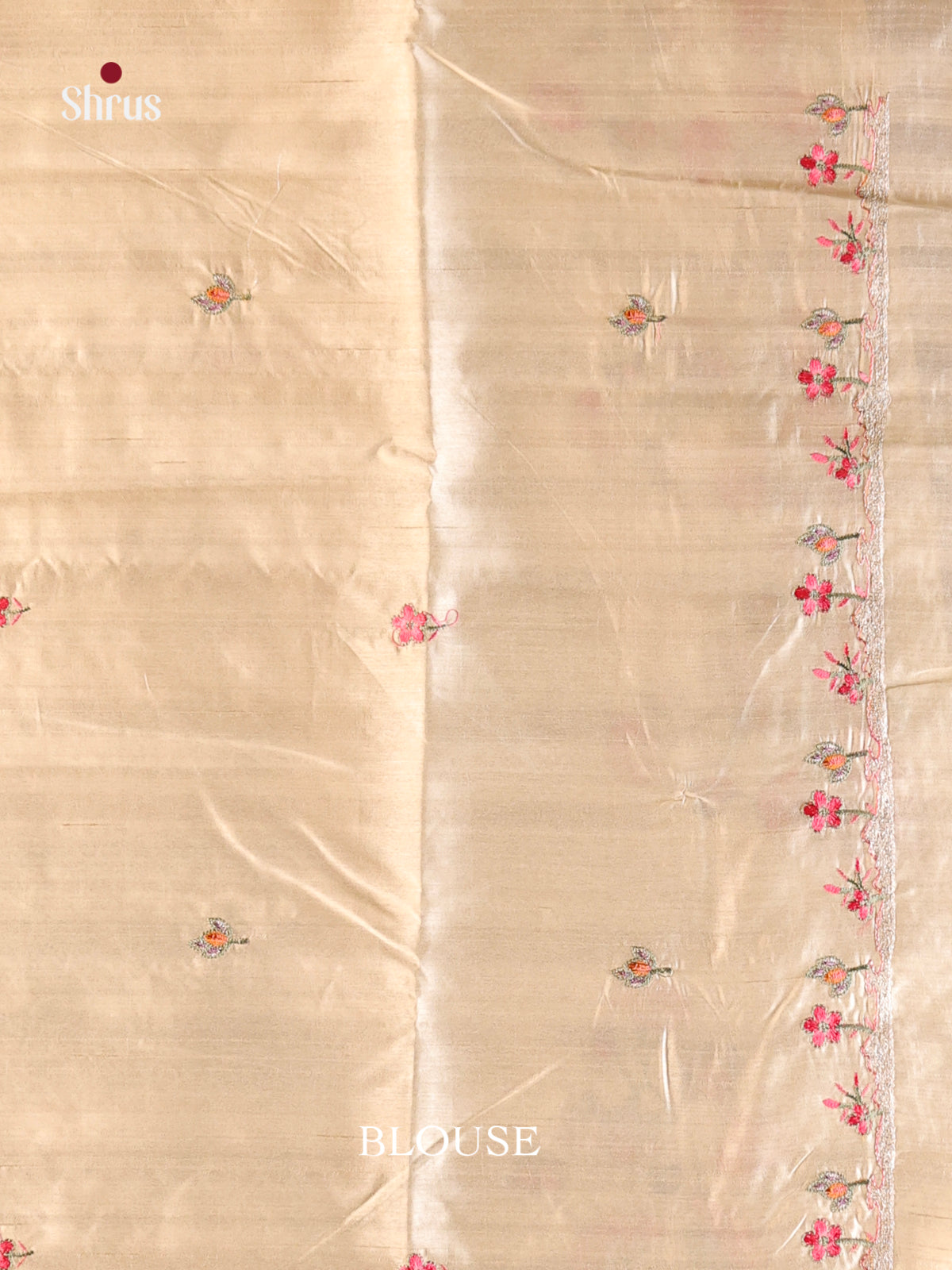 Cream - Semi Rawsilk Saree - Shop on Shrus.com