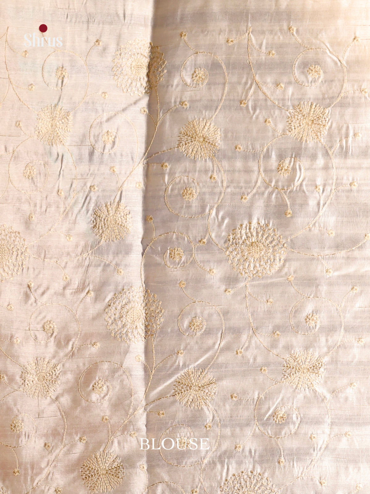 Cream - Semi Rawsilk Saree - Shop on Shrus.com