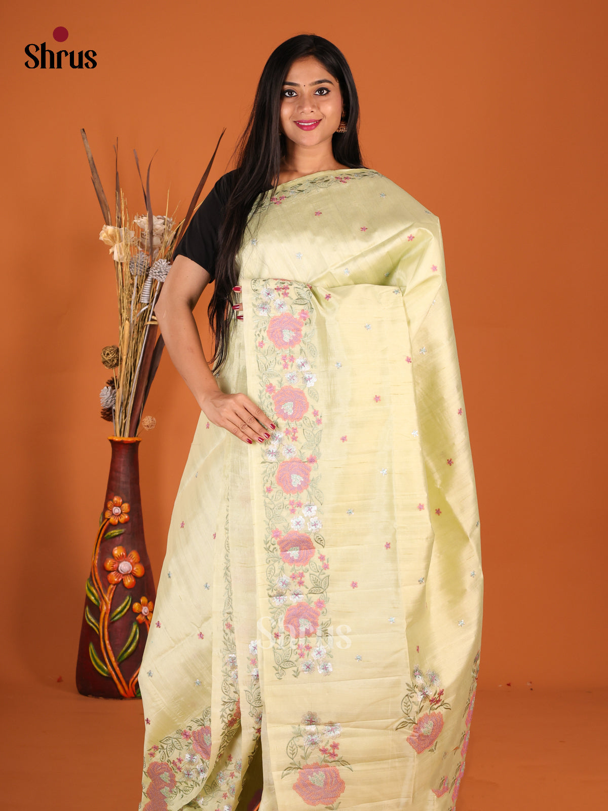 DHS23748 - Semi Rawsilk Saree - Shop on Shrus.com