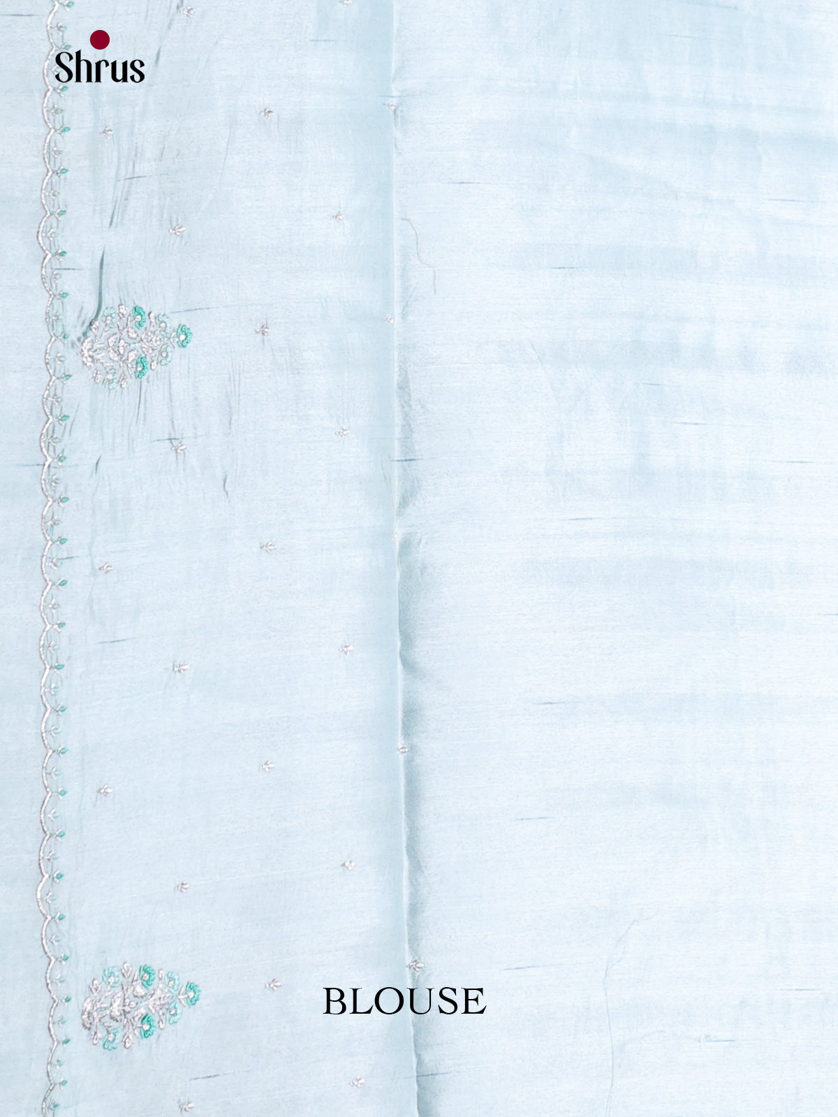 Ice Blue - Semi Rawsilk Saree - Shop on Shrus.com