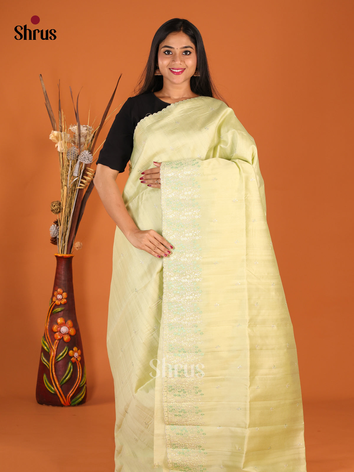 DHS23761 - Semi Rawsilk Saree - Shop on Shrus.com