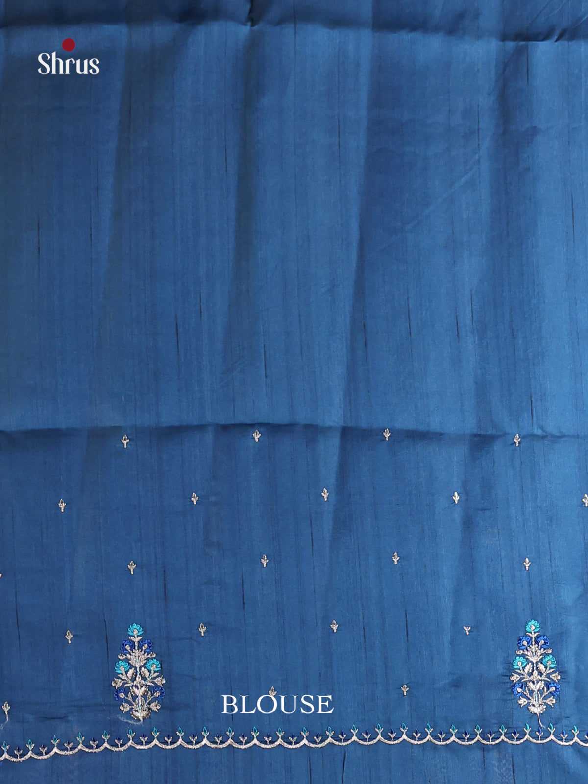 Blue- Semi Rawsilk Saree