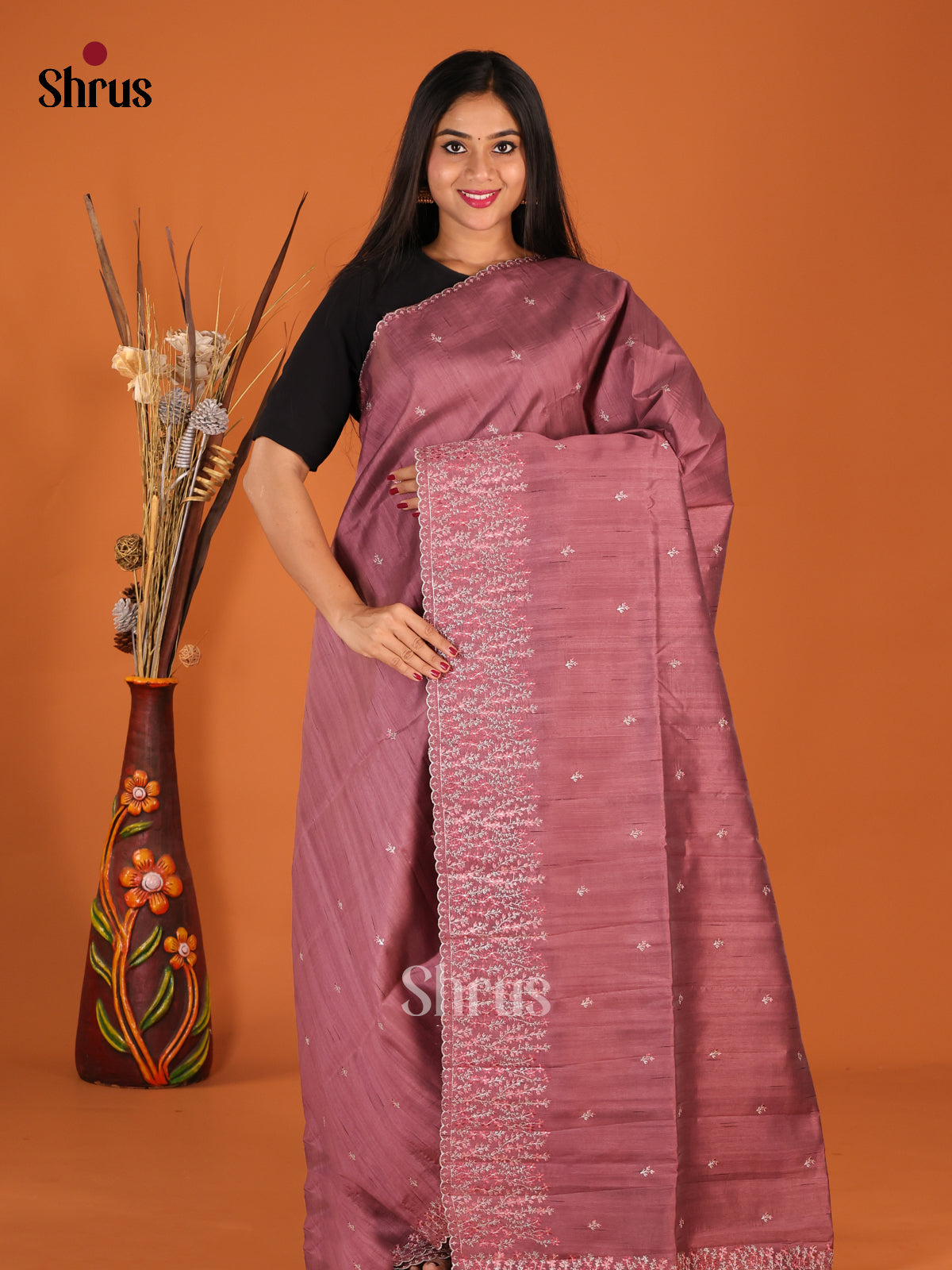 DHS23763 - Semi Rawsilk Saree - Shop on Shrus.com