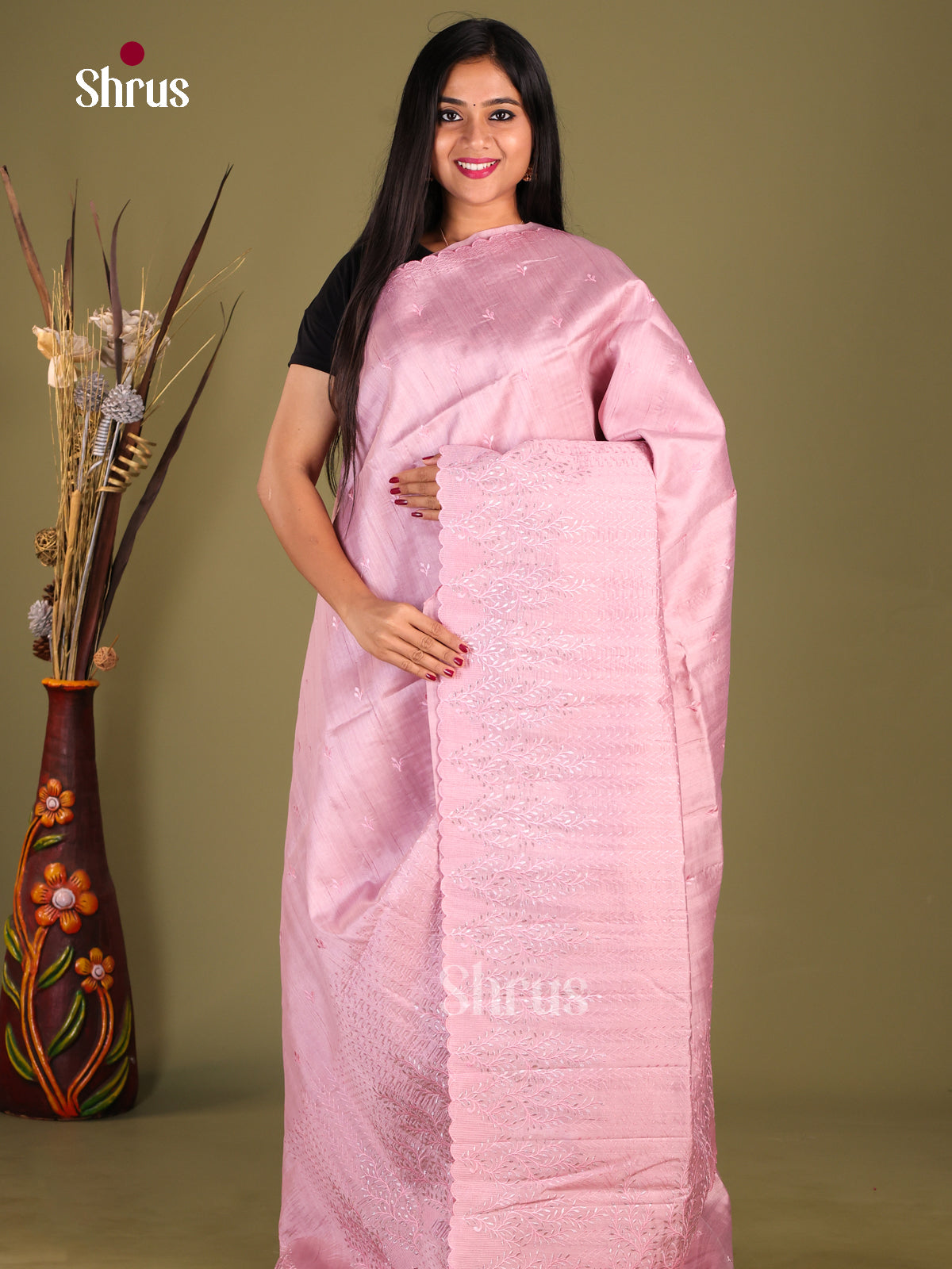 Lavender - Semi Rawsilk Saree