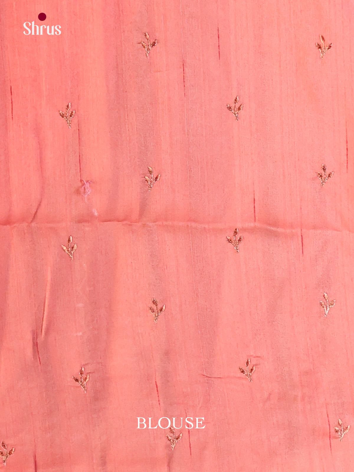 Peachish Pink - Semi Rawsilk Saree - Shop on Shrus.com