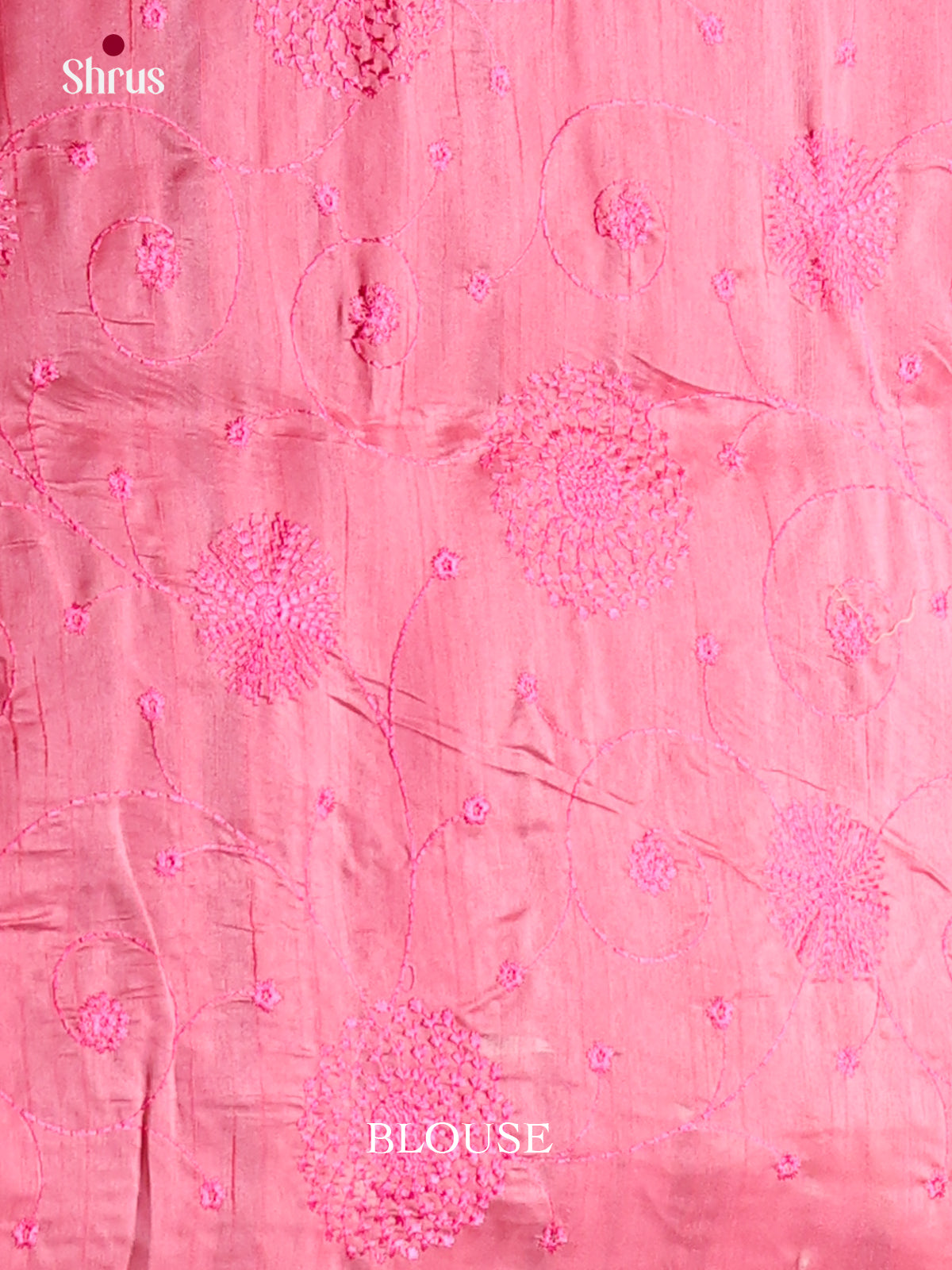 Pink - Semi Rawsilk Saree - Shop on Shrus.com