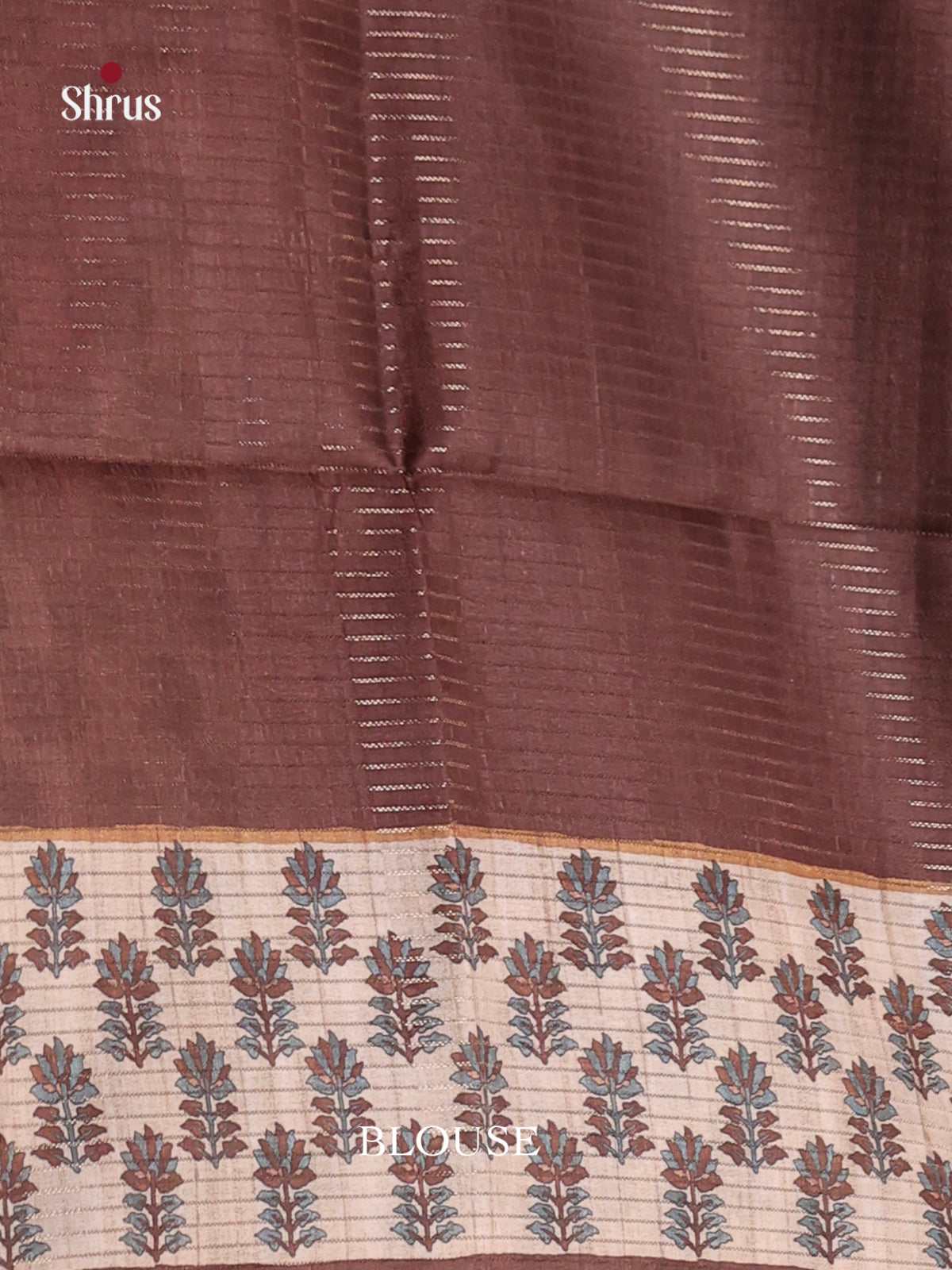 Brown & Cream - Semi Tussar Saree