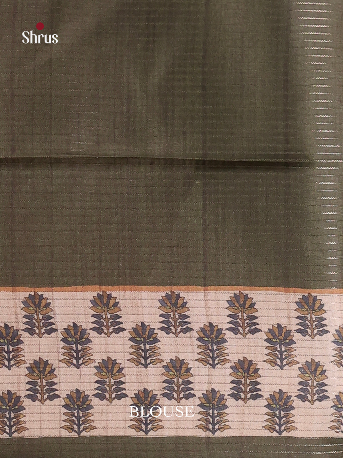 Green & Beige - Semi Tussar Saree