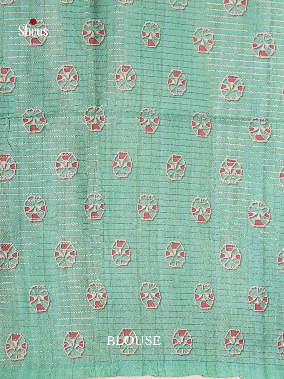 Green & Cream - Semi Tussar Saree