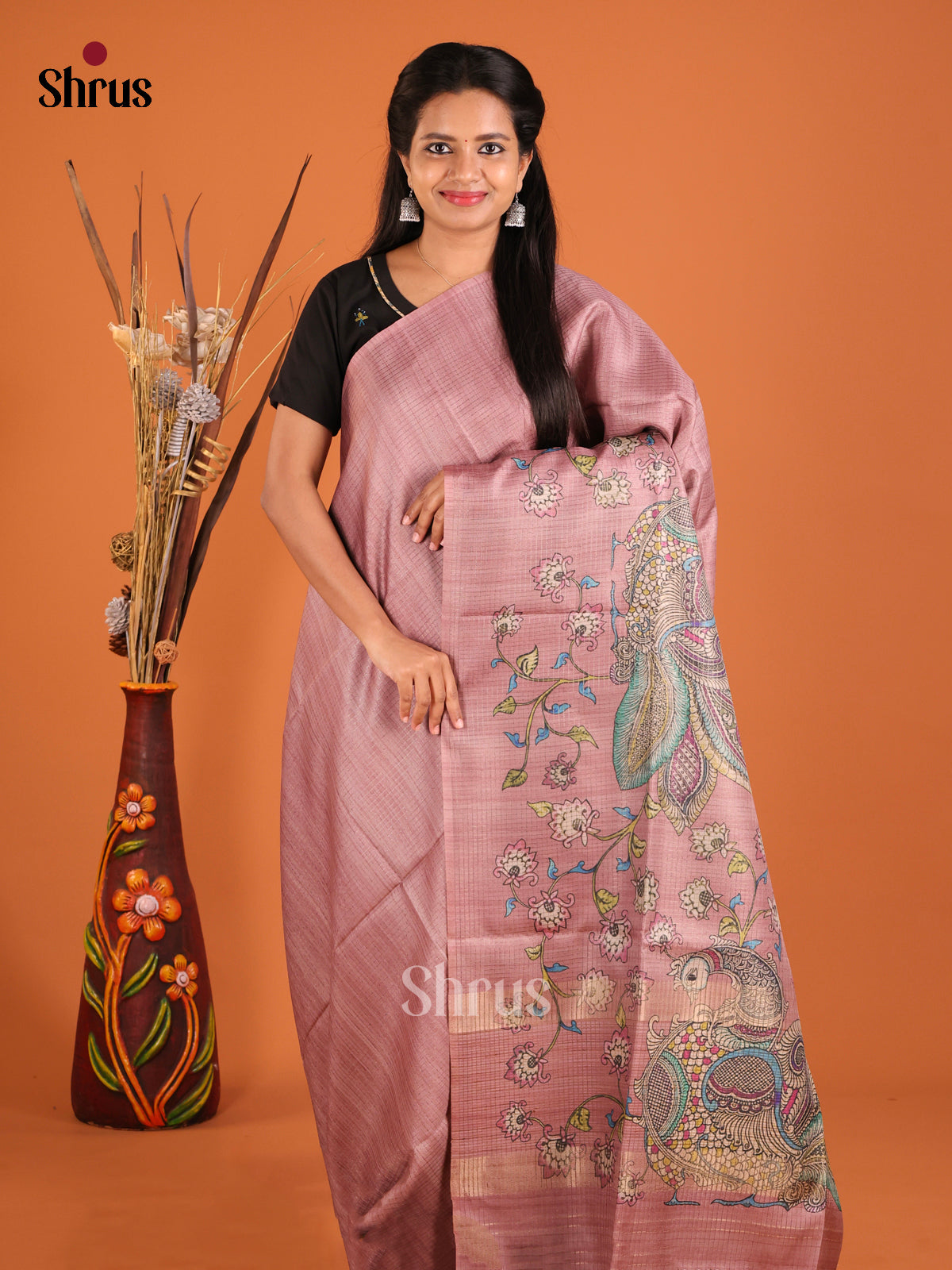 Lavender - Semi Tussar Saree