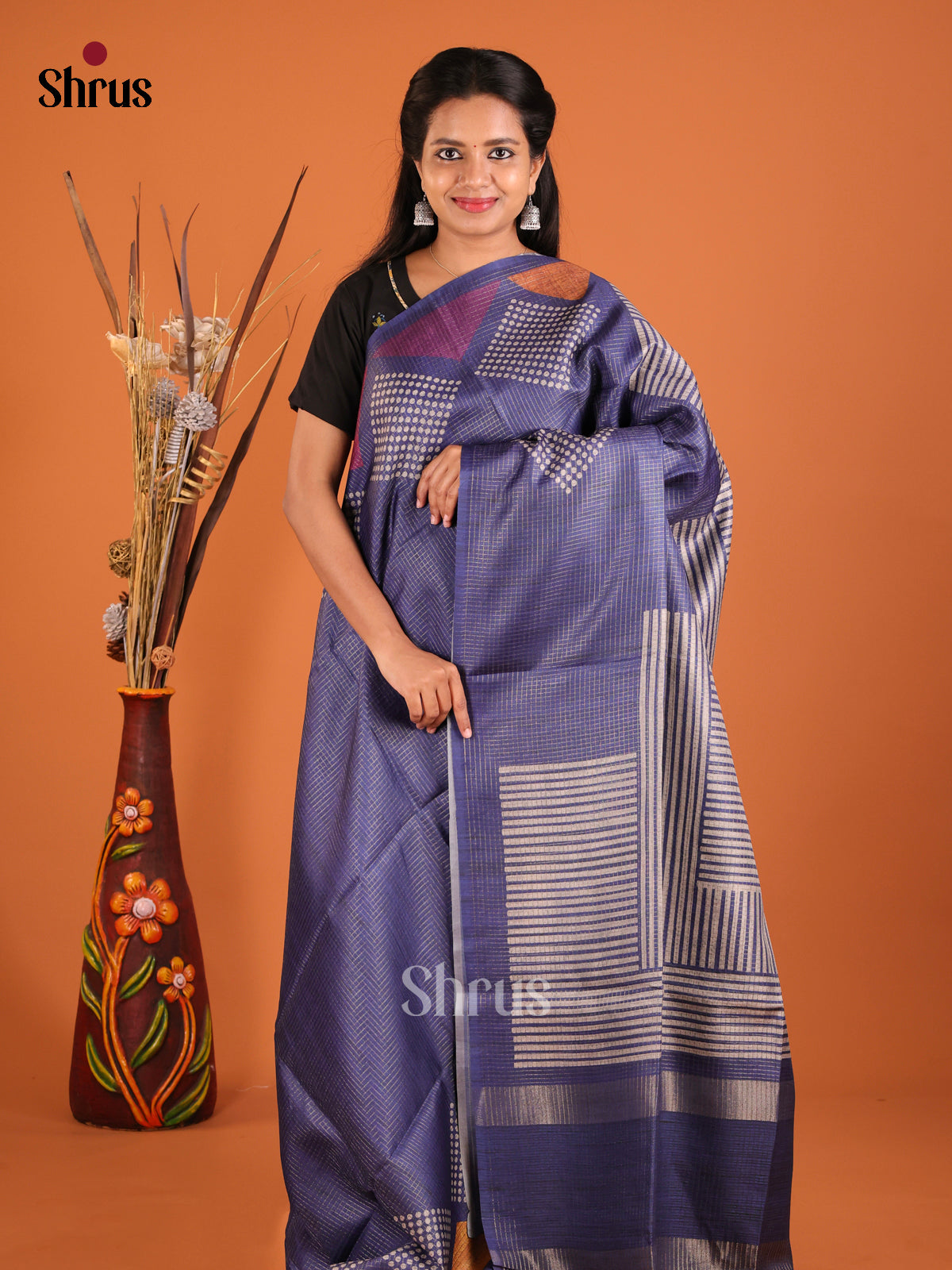 Blue - Semi Tussar Saree