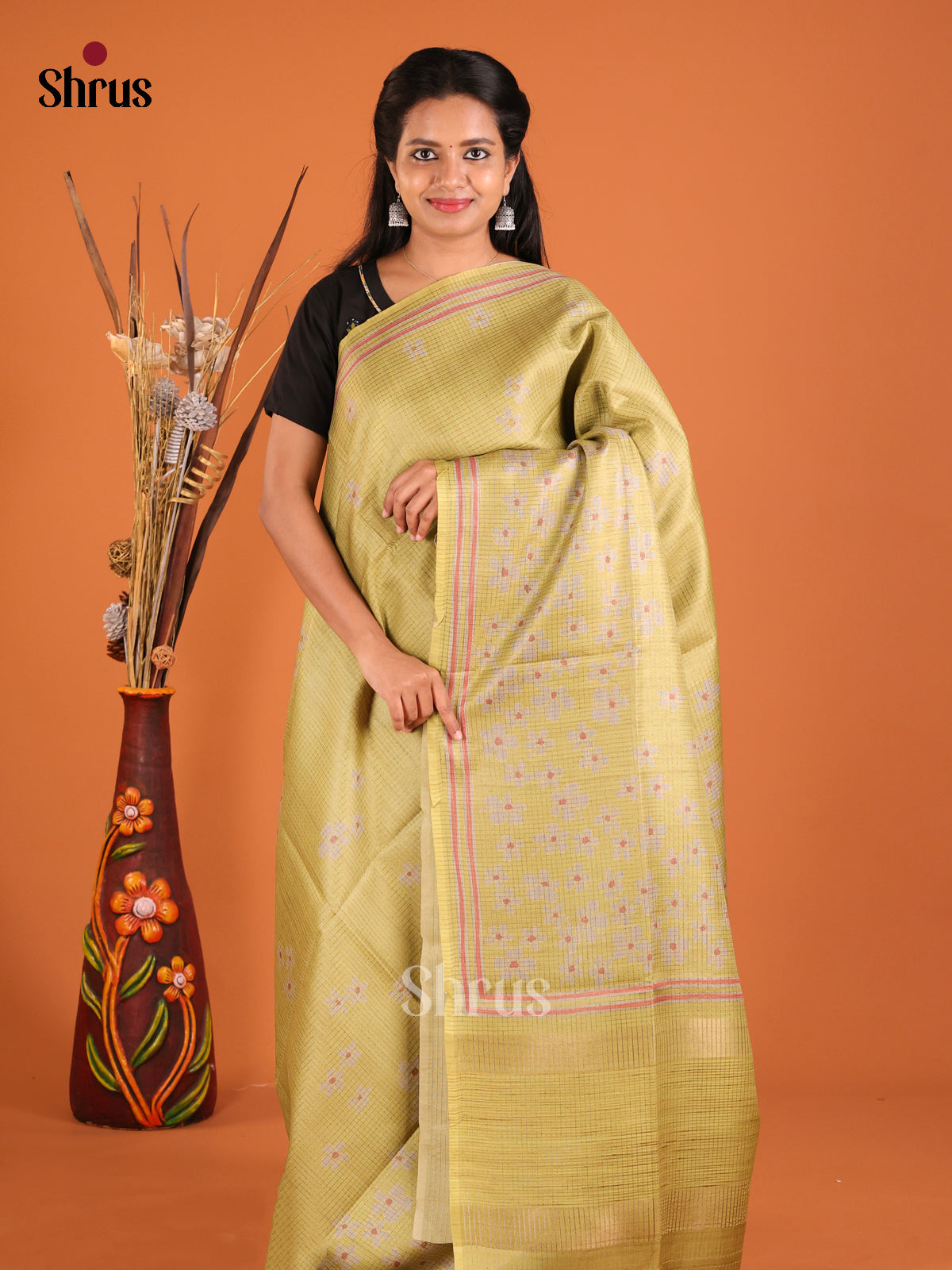 Mathulir Green - Semi Tussar Saree