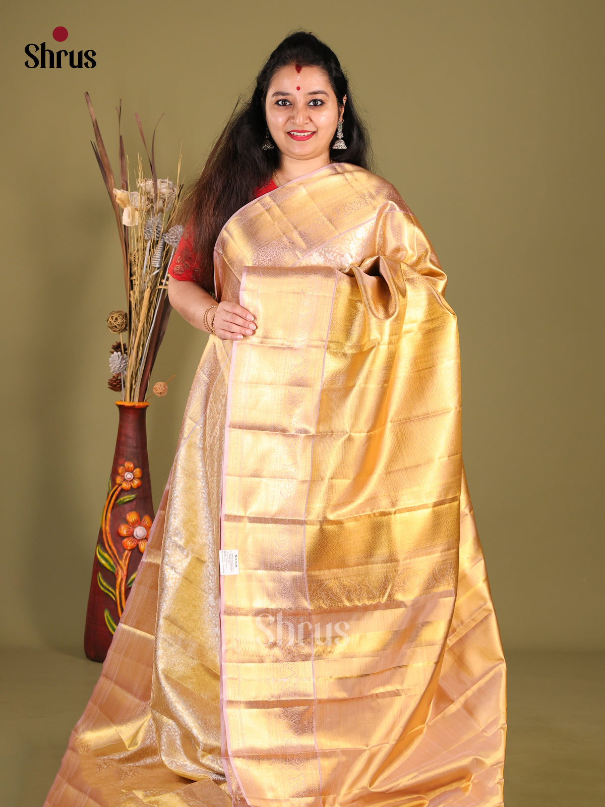full golden Kanchipuram silk Saree