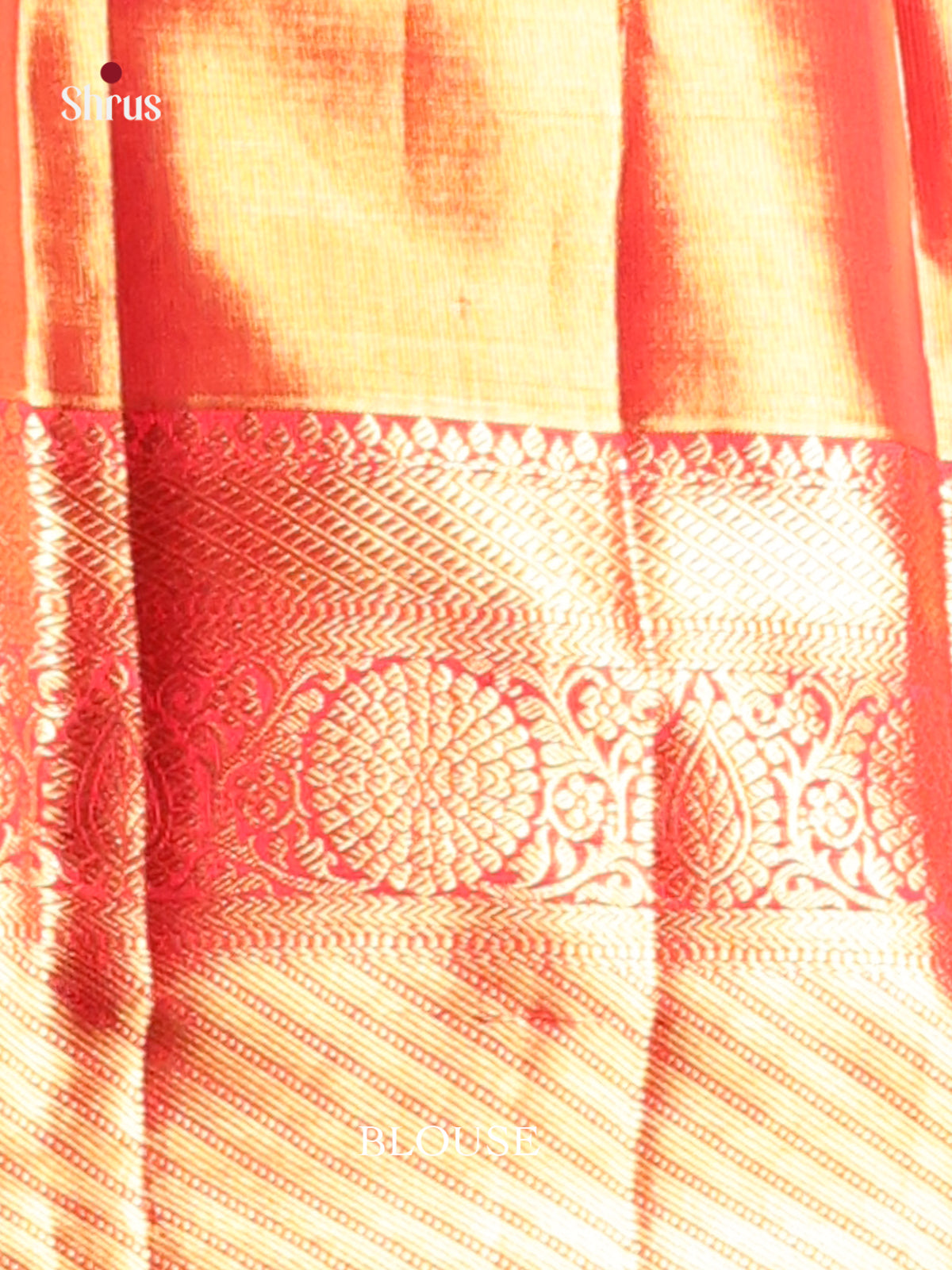 Glimmering Orange Kanchipuram silk Saree woven with rich Zari Brocade & self zari border -2