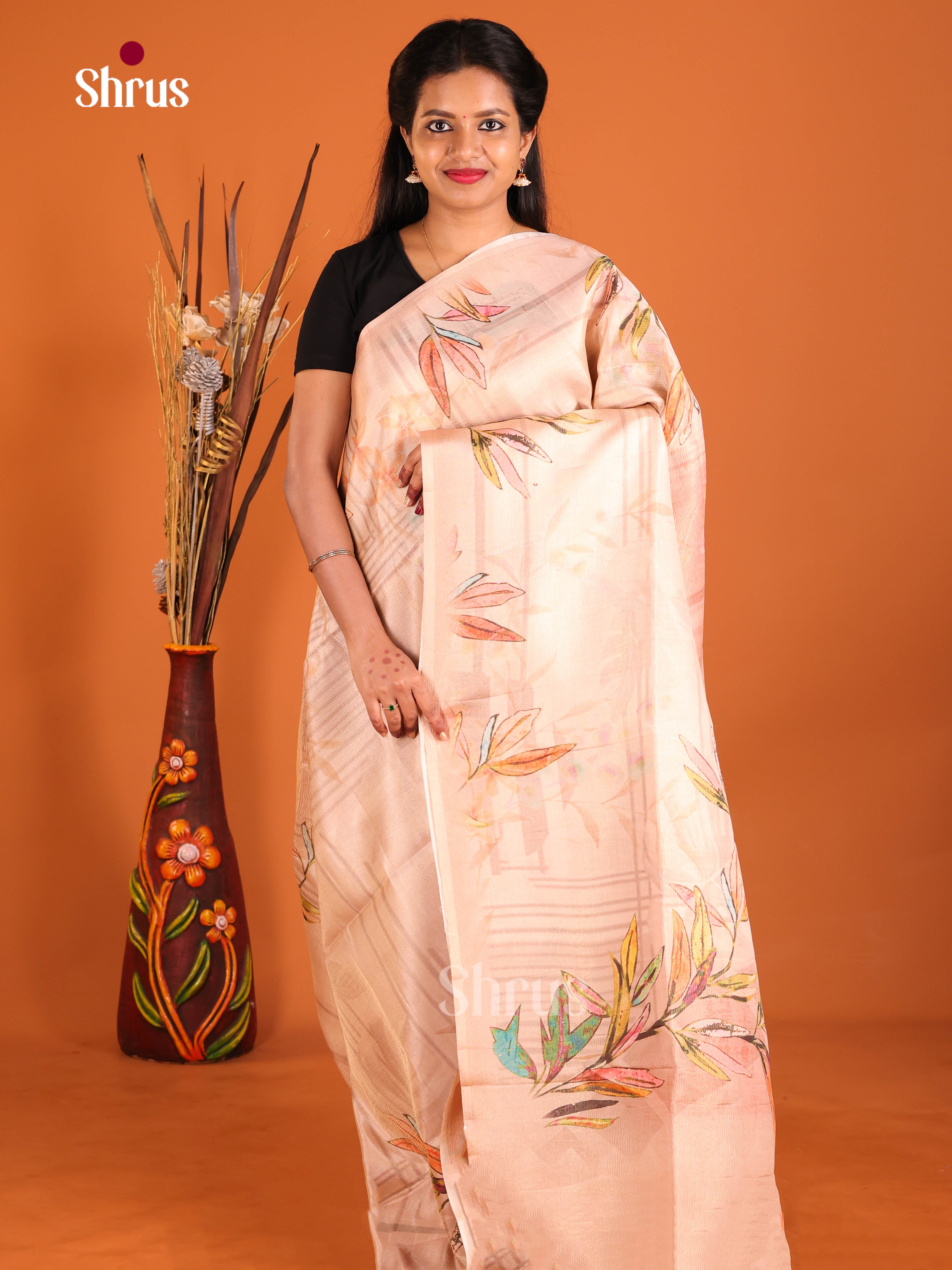 Dusty Brown- Bamboo silk Saree