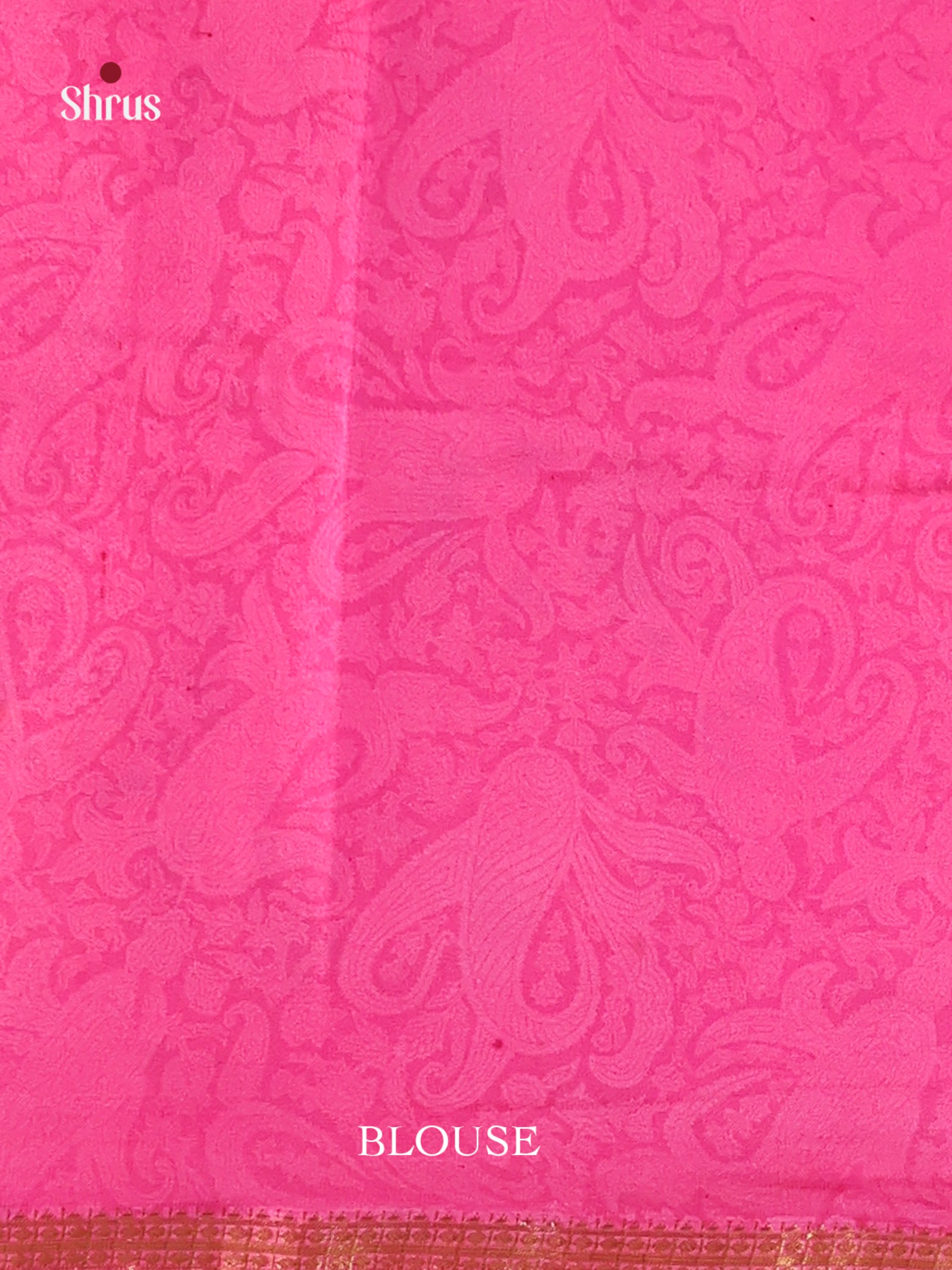 Blue & Pink - Printed Silk Saree