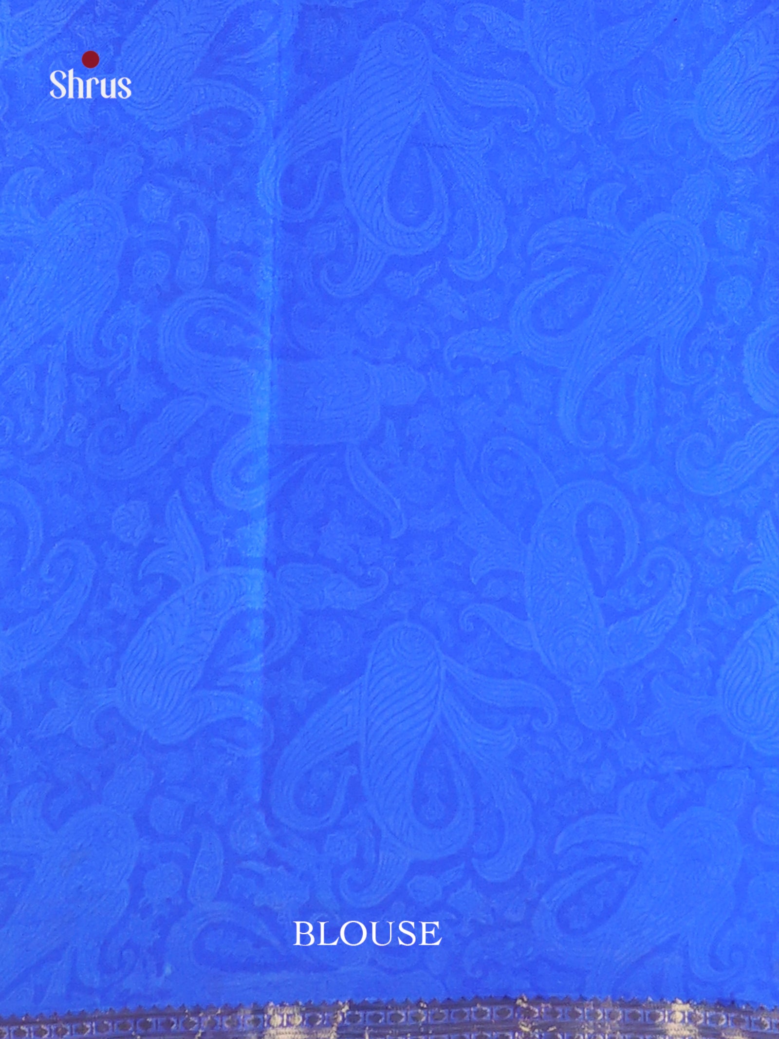 Pastel Blue & Blue- Printed Silk Saree - Shop on Shrus.com