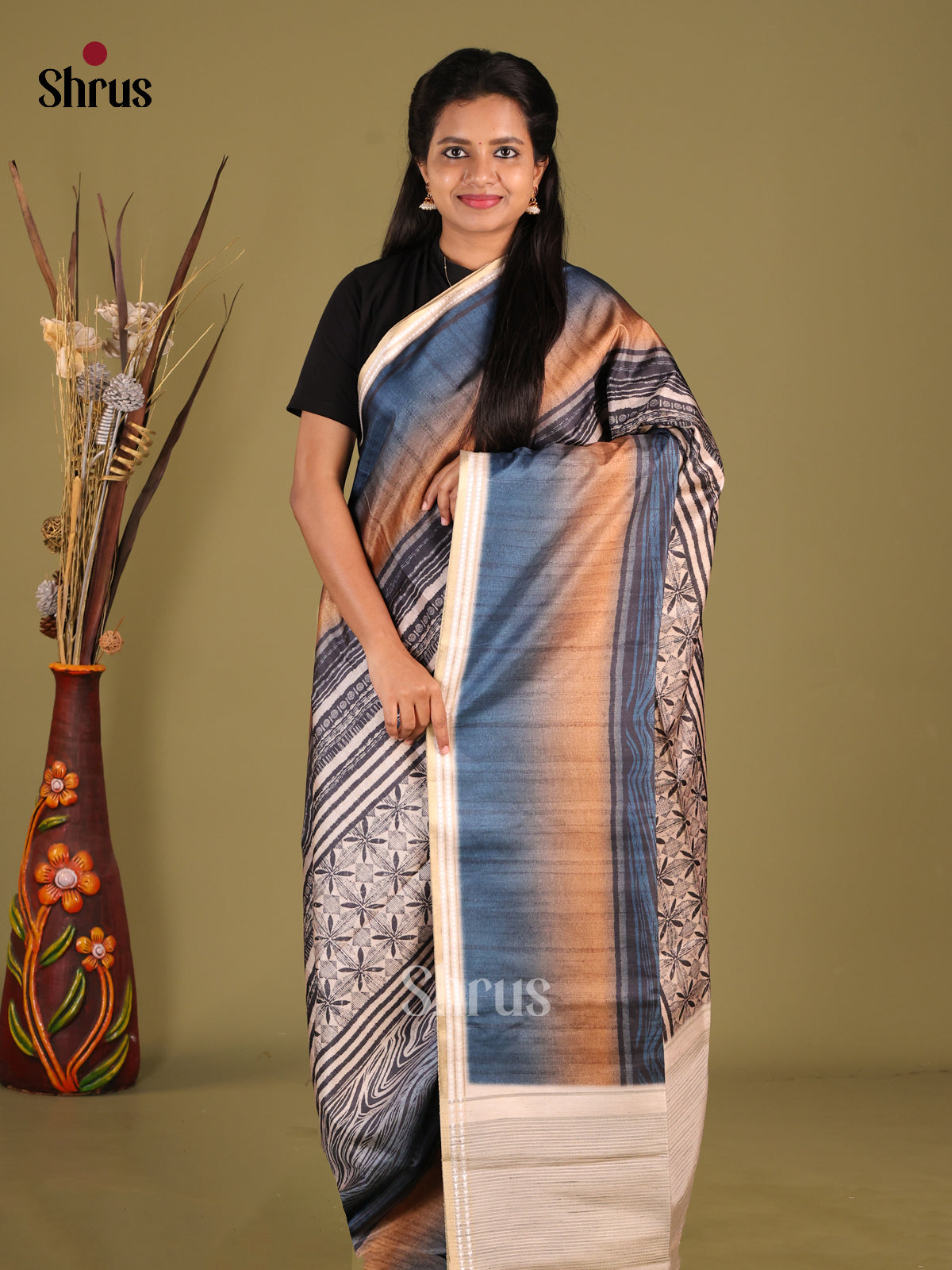 DHS25322 - Semi matka Saree - Shop on Shrus.com
