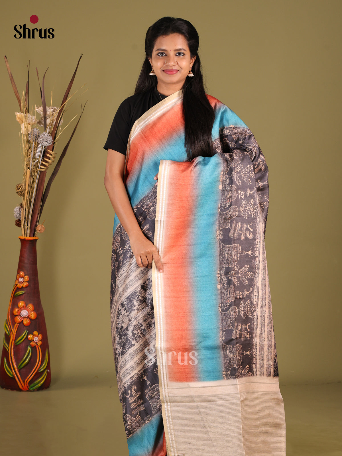 DHS25324 - Semi matka Saree - Shop on Shrus.com