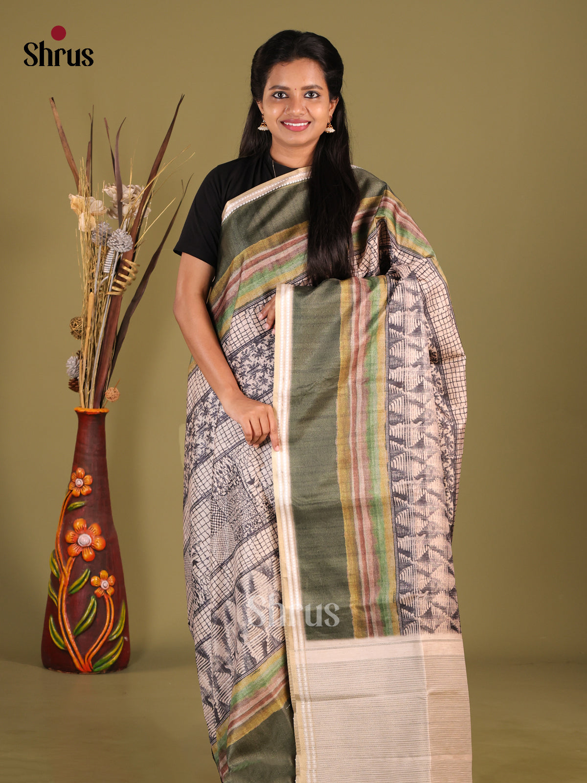 DHS25325 - Semi matka Saree - Shop on Shrus.com