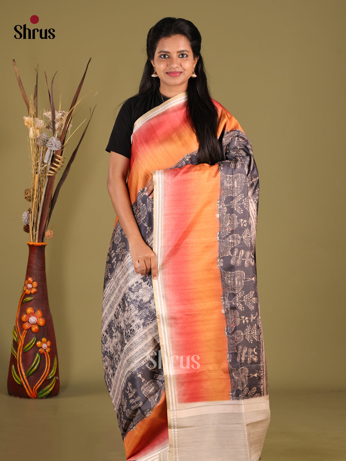 DHS25327 - Semi matka Saree - Shop on Shrus.com