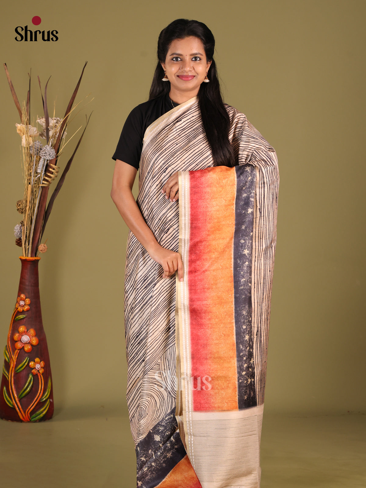 DHS25335 - Semi matka Saree - Shop on Shrus.com