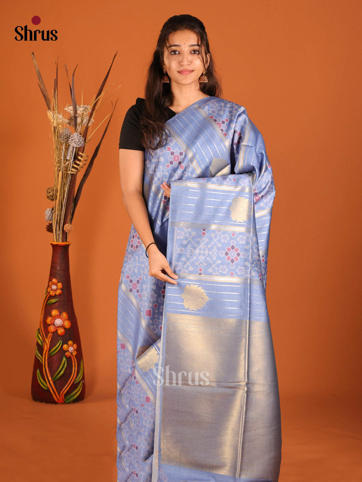 Blue - Semi Tussar Saree