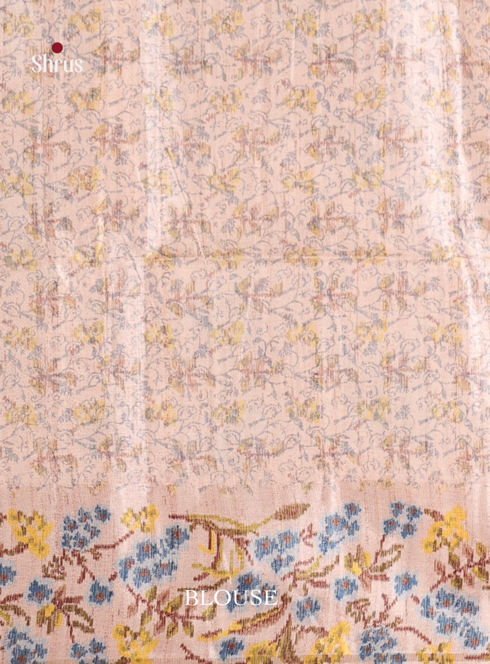 Blue & Cream - Moonga Silk Saree