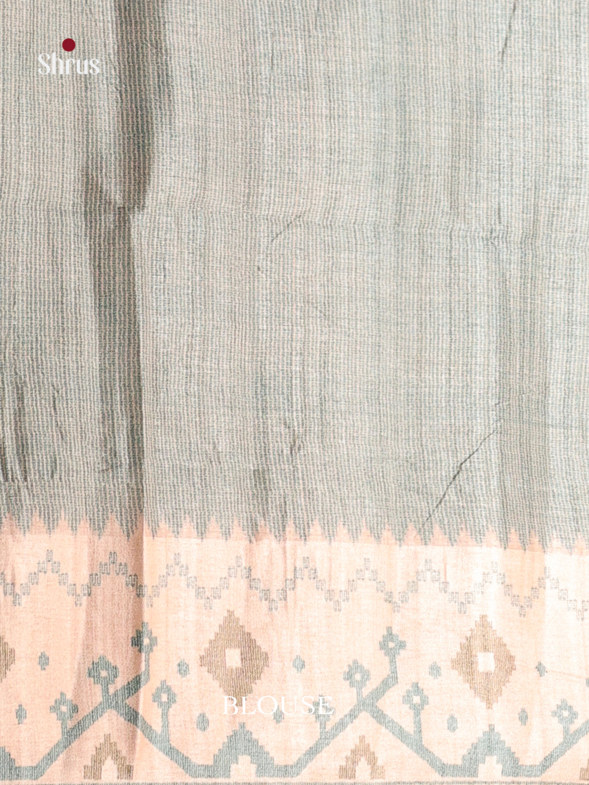 Blue & Cream - Moonga Silk Saree
