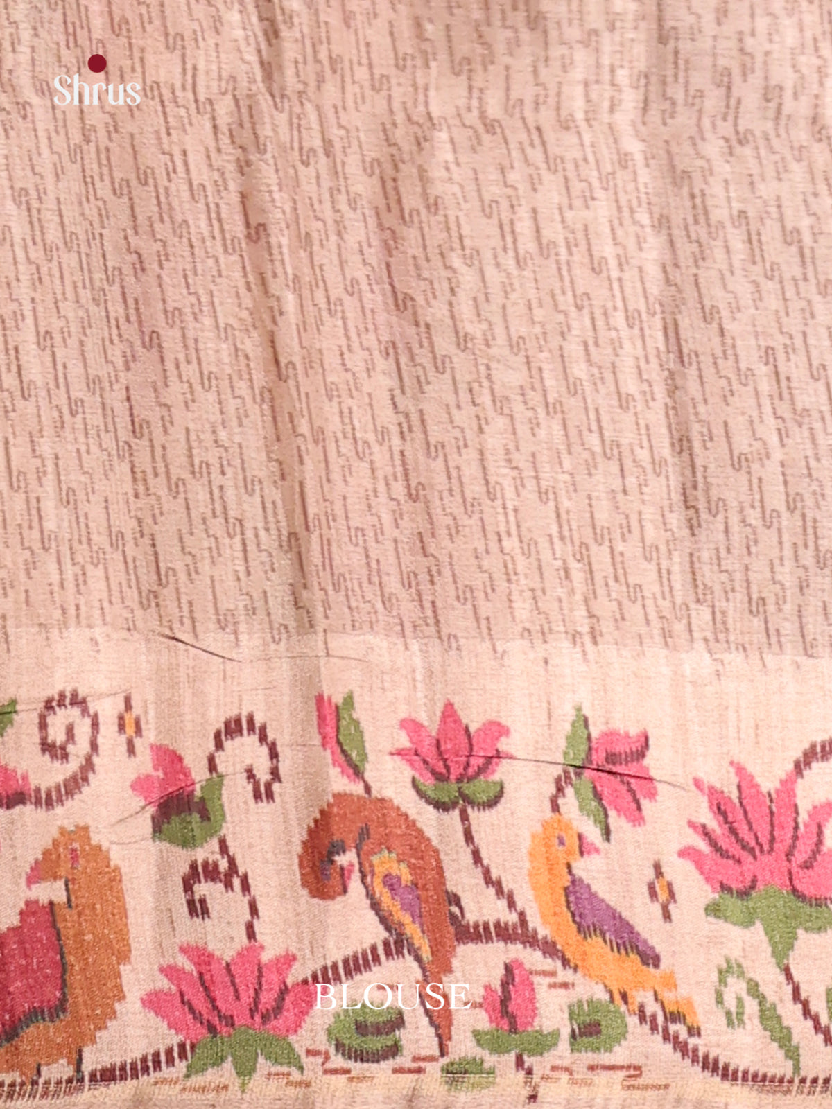 Mauve & Cream - Moonga Silk Saree - Shop on Shrus.com