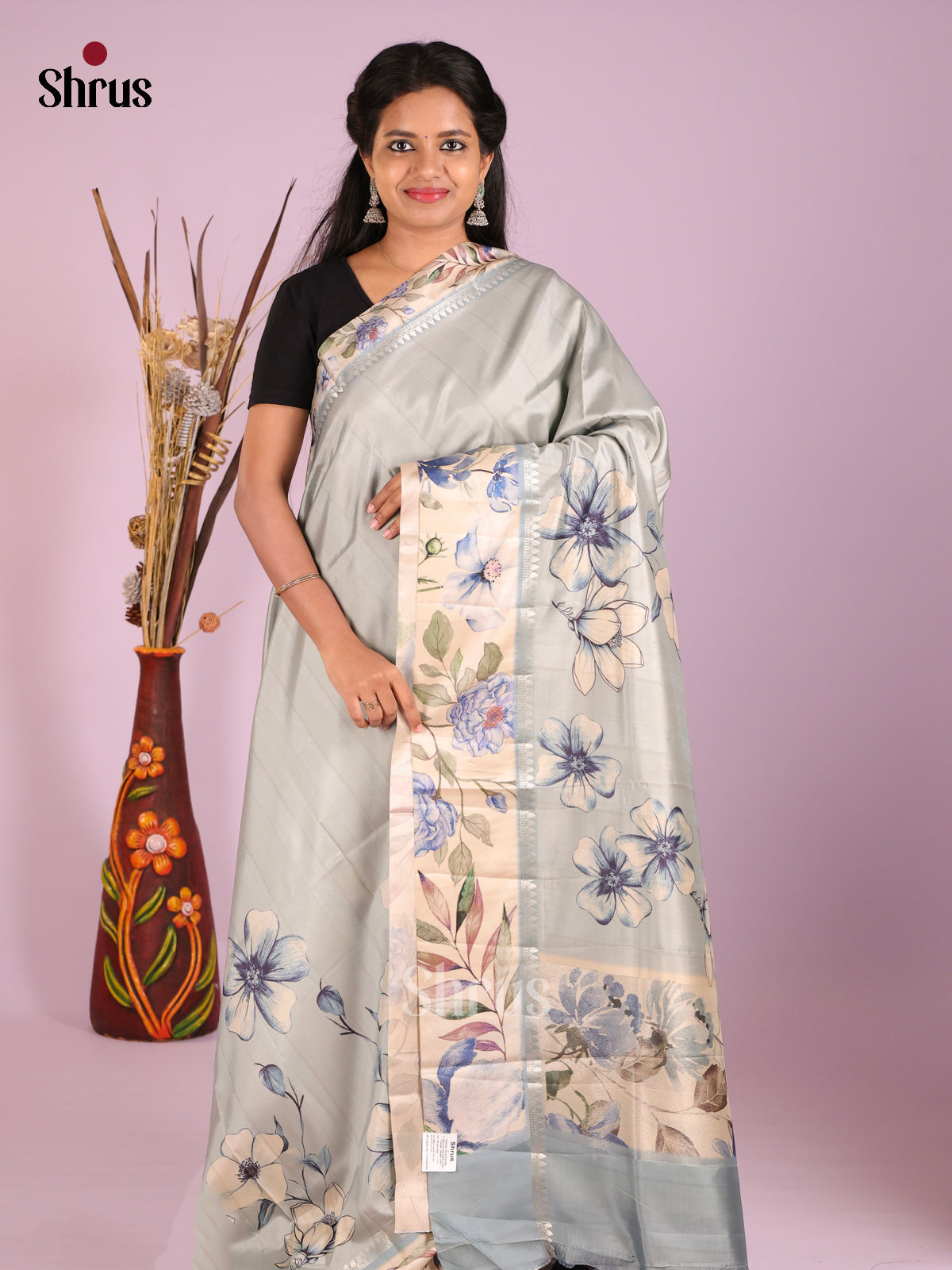 Blue & Cream- Moonga Silk Saree