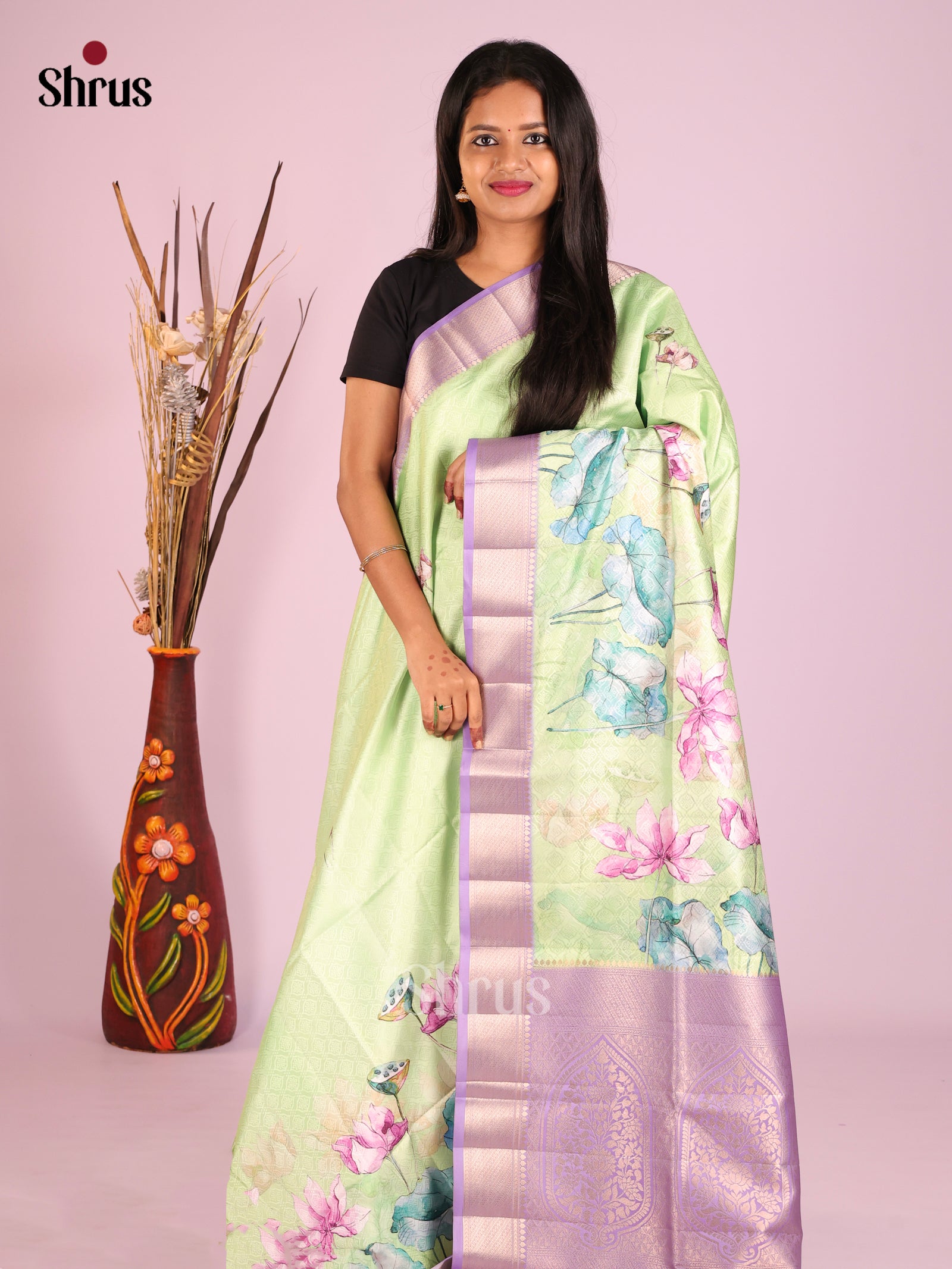 DHS25488 - Printed Semi Tussar Saree - Shop on Shrus.com