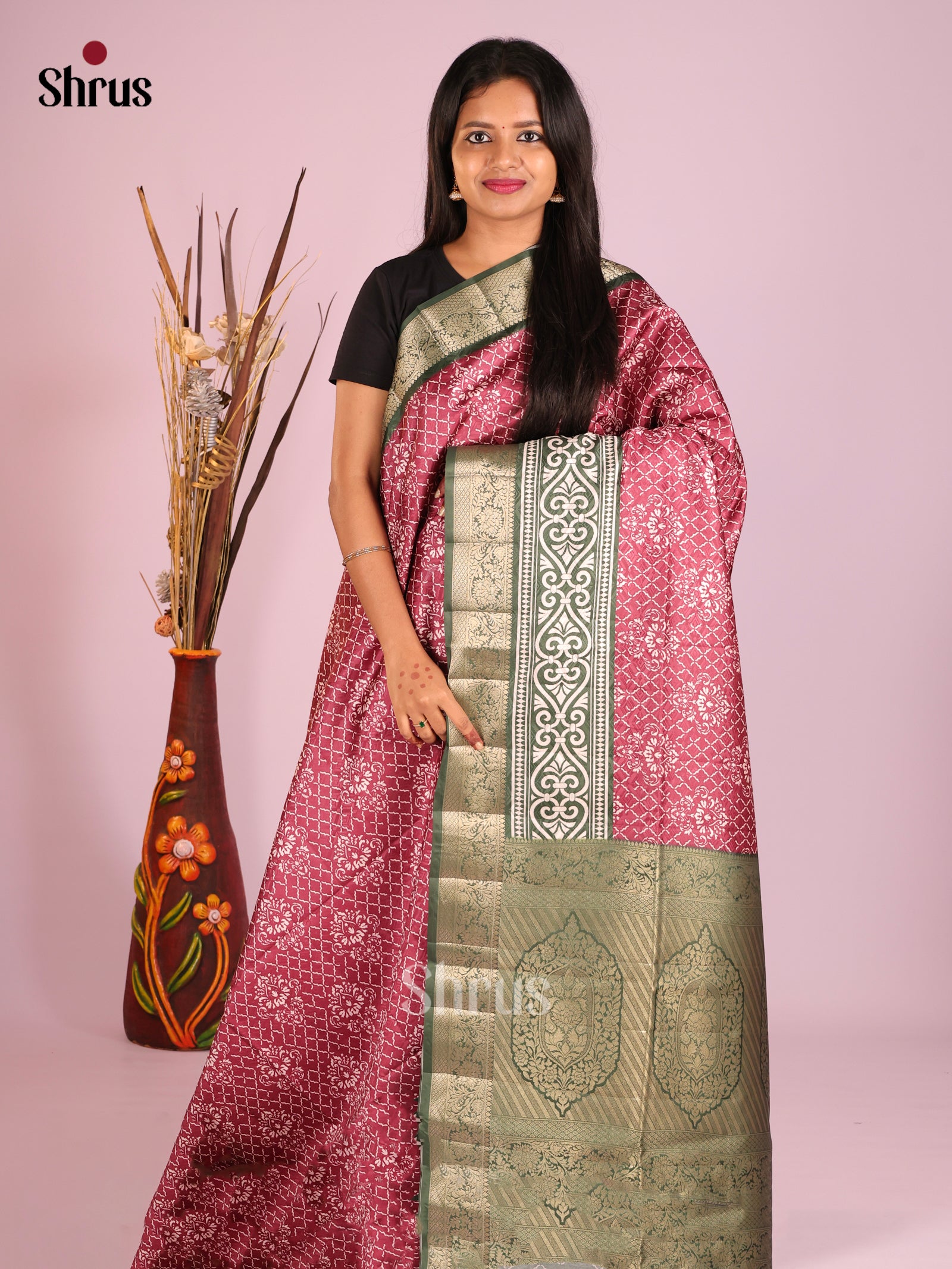 DHS25519 - Printed Semi Tussar Saree