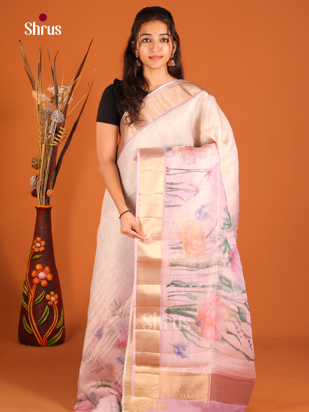 Mild Lavender - Semi Organza Saree