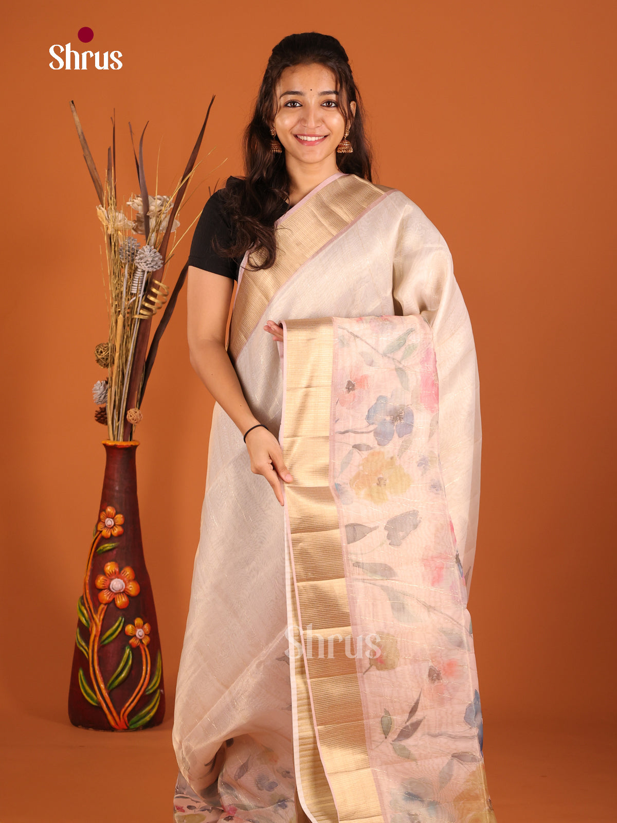 Mild Lavender - Semi Organza Saree