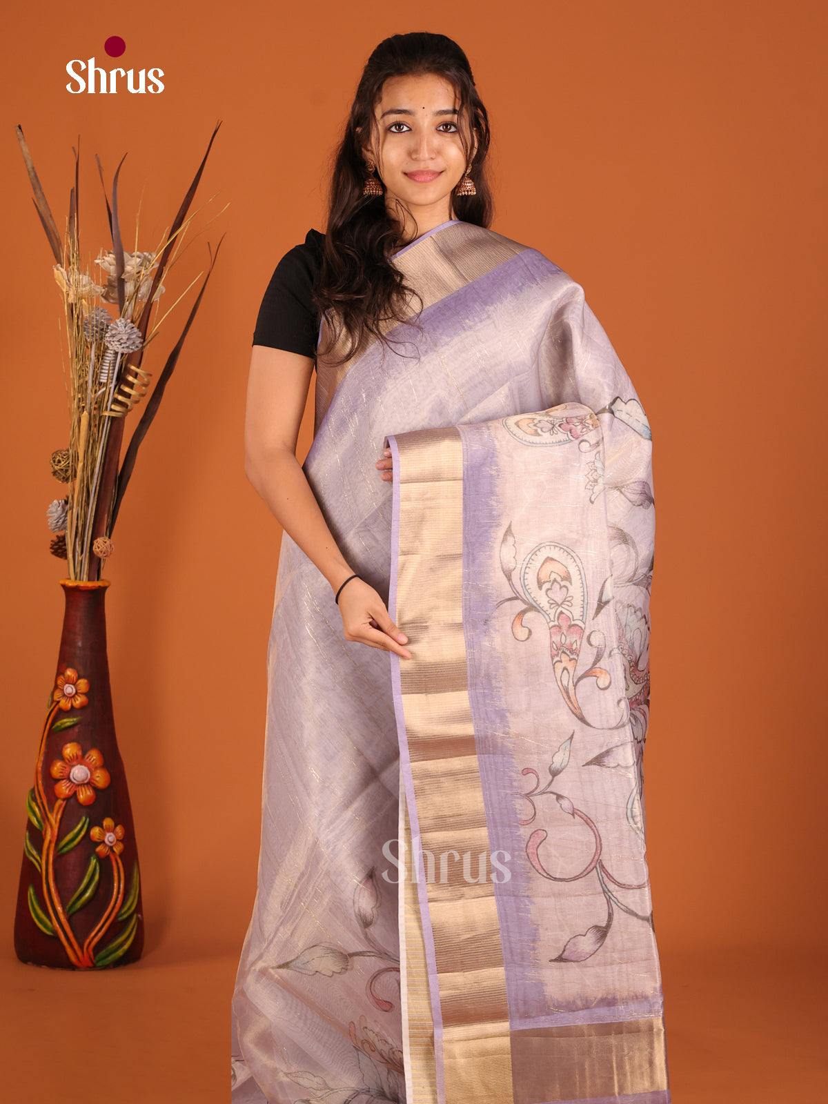 Lilac - Semi Organza Saree