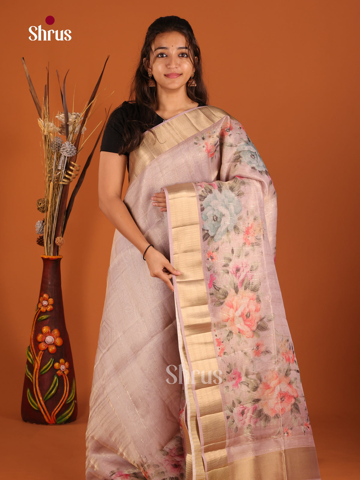 Lavender - Semi Organza Saree