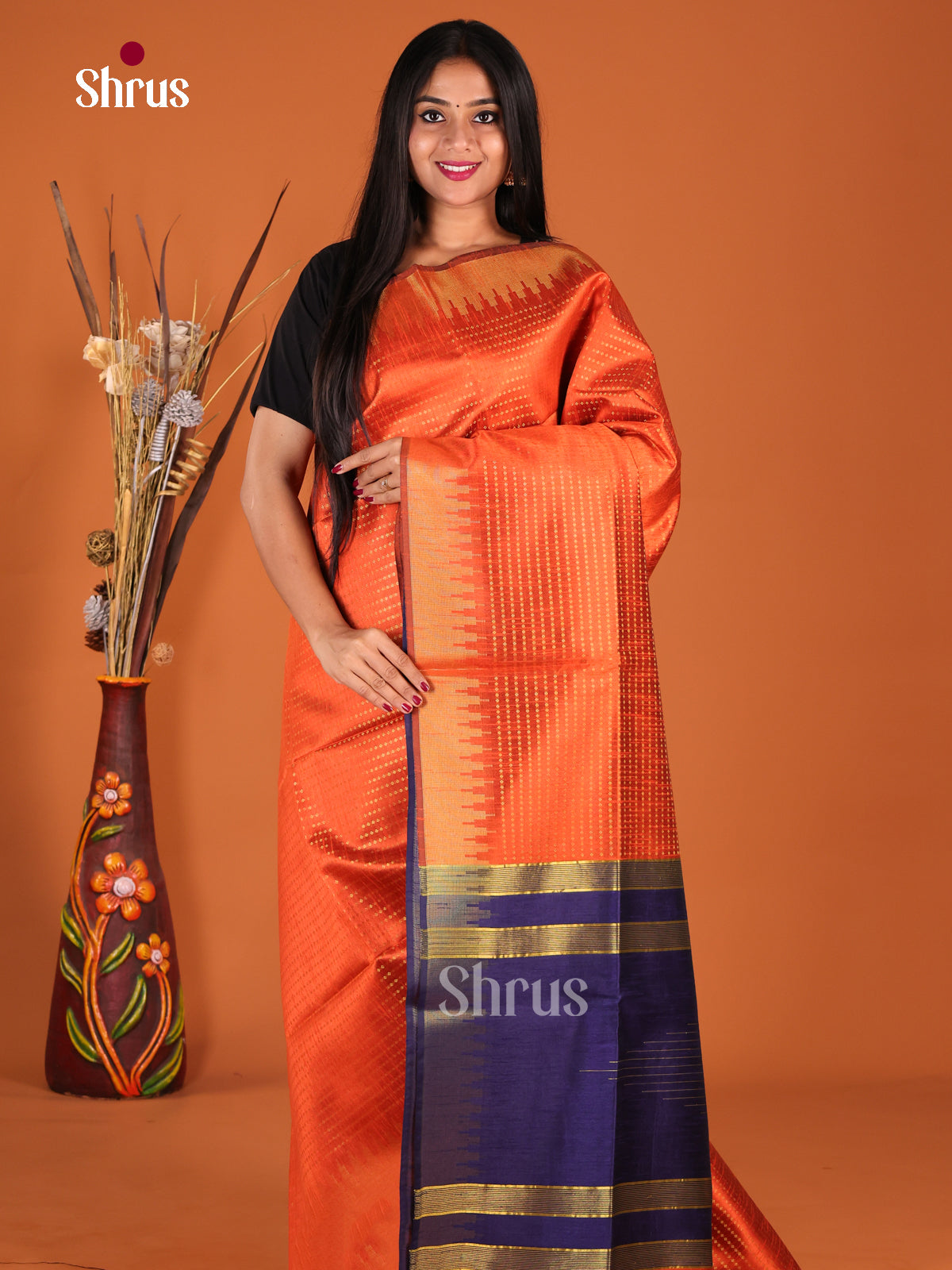 DHS25669 - Semi Rawsilk Saree - Shop on Shrus.com