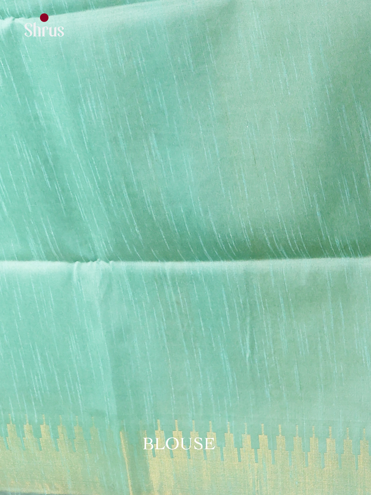 Mustardy Green & Teal - Semi Rawsilk Saree - Shop on Shrus.com